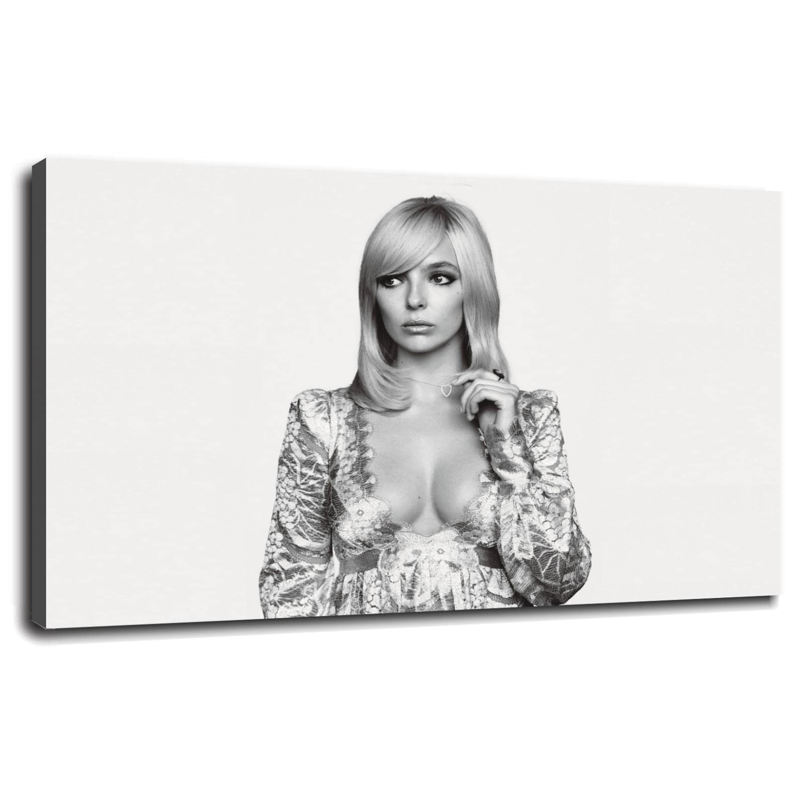 Jodie Comer Wall Art Canvas Print - 42x24 Inch Framed Poster for Home & Office Decor - Perfect for Living Room, Bedroom or Gift