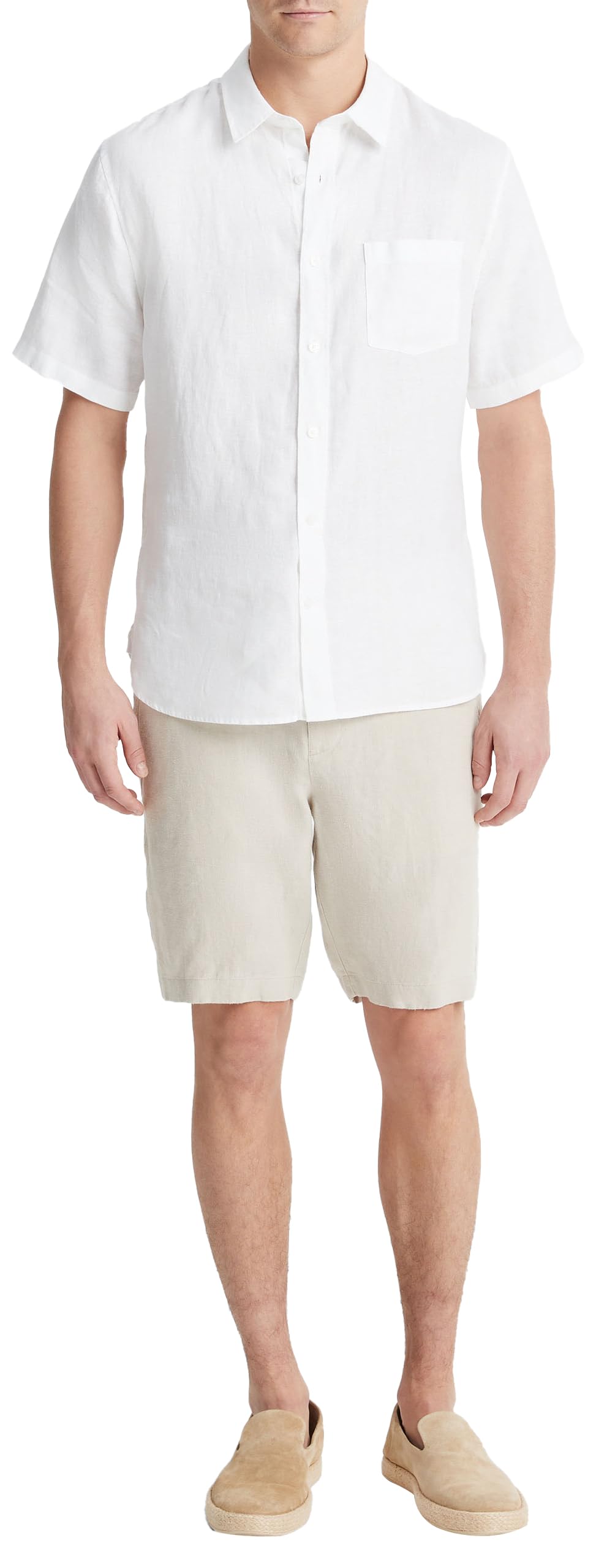 Vince Men's Linen Short Sleeve Shirt - Breathable Summer Casual Button Down Shirt for Beach, Vacation & Outdoor Activities