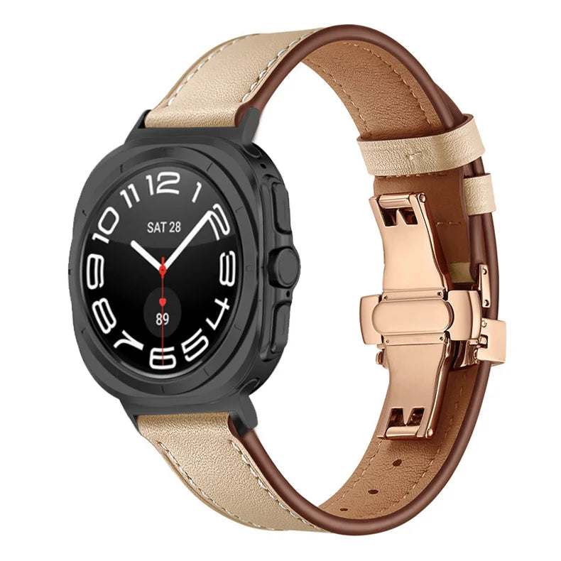 Premium Genuine Leather Bands for Samsung Galaxy Watch Ultra - Stylish, Durable & Comfortable Replacement Straps for Work, Gym & Everyday Wear