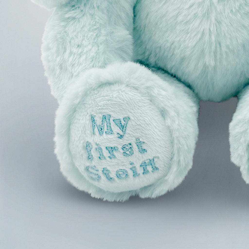 Steiff My First Steiff Hoppie Blue Rabbit Plush Toy - Perfect Baby Shower Gift & Nursery Decor for Newborns