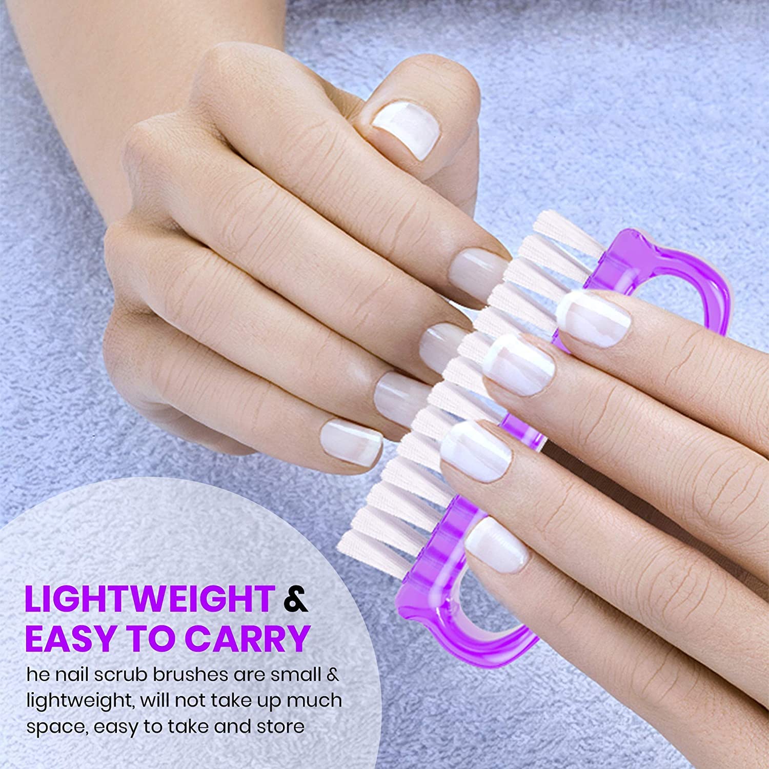 Famezia Professional Nail Brush Set - 2PCS Manicure Tools for Cleaning & Shaping Nails with Soft Bristles (Multi-Color) - Perfect for Home Salon, Nail Art, Pedicure & DIY Nail Care