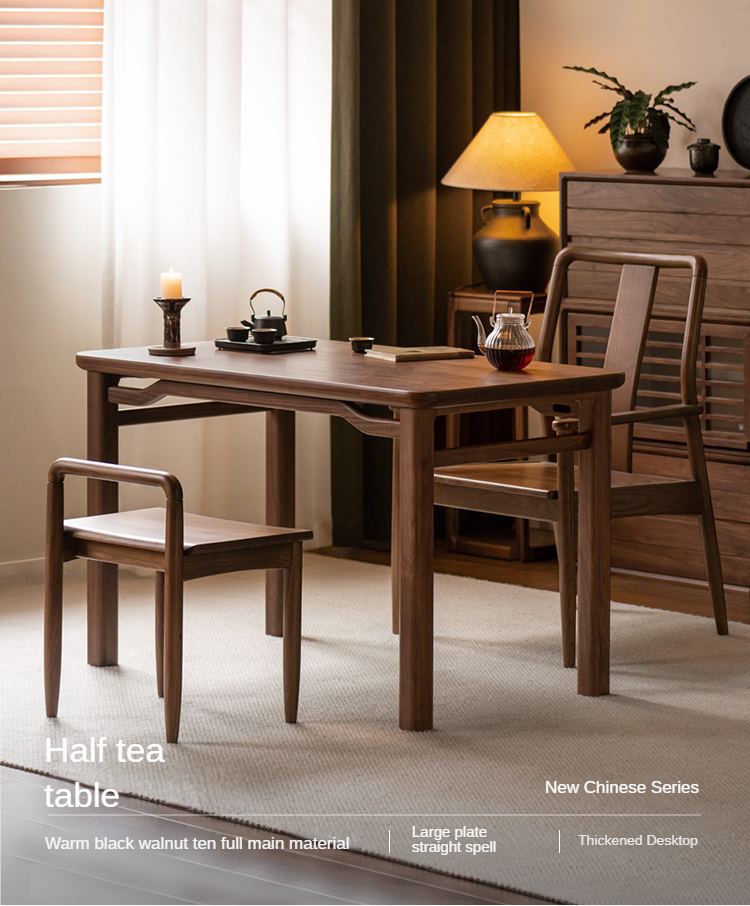 Premium Black Walnut & Ash Solid Wood Tea Table - Rustic Modern Coffee Table for Living Room, Lounge, or Office - Handcrafted Hardwood Furniture for Home Decor