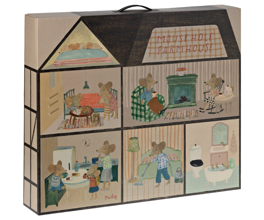 Maileg Mouse Hole Farmhouse - Adorable Miniature Dollhouse for Kids | Perfect for Imaginative Play & Room Decor