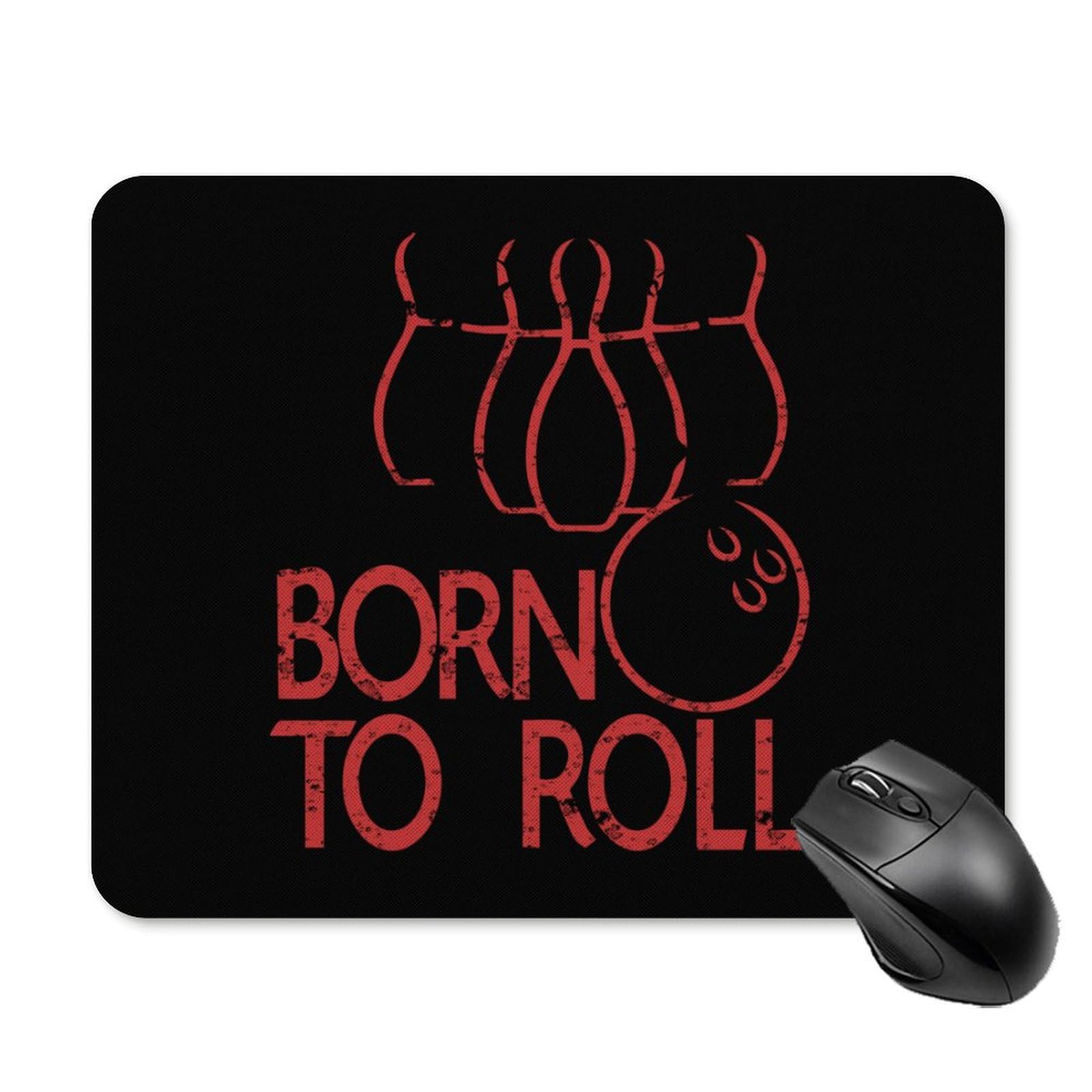 Bowling Bron Printed Non-Slip Square Mouse Pad - Durable Computer Mouse Mat for Laptop, Home, Office, and Gaming Setups