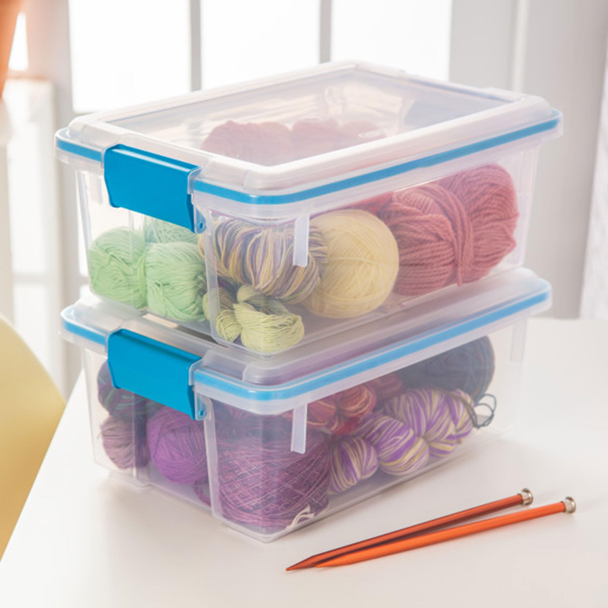 Sterilite 12-Pack 12 Quart Clear Plastic Storage Bins with Latching Lids - Airtight, Weatherproof & Stackable Organizer for Home, Office, Garage or Camping Supplies