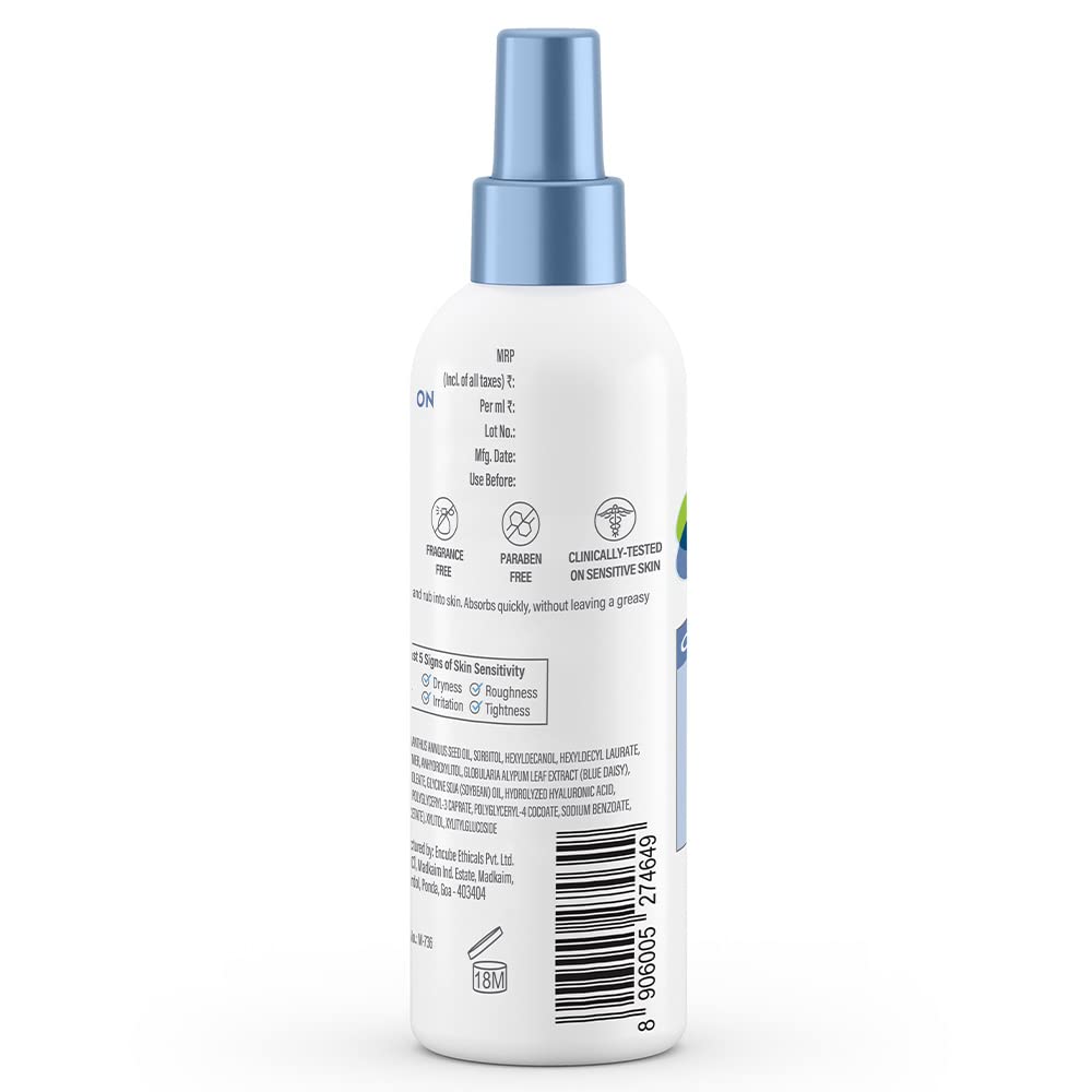 Cetaphil Optimal Hydration Body Spray Moisturizer 207ml - Lightweight Non-Greasy Face & Body Moisturizer with Hyaluronic Acid, Sunflower Oil & Blue Daisy Extract | Hydrating Skincare for Dry Skin, Post-Workout & Daily Use