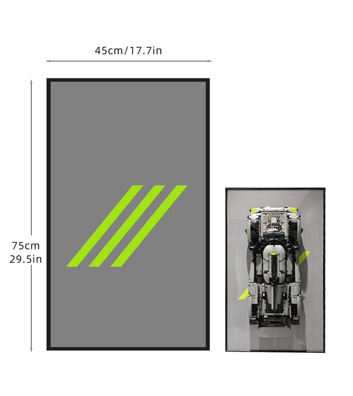iCUANUTY Lego Technic Peugeot 9X8 24H Le Mans Hybrid Hypercar 42156 Display Wall Frame - 29.5x17.7 Inch Unique Decorative Mount for Lego Cars | Perfect Gift for Lego Enthusiasts | Home Office Decor & Collector Showcase