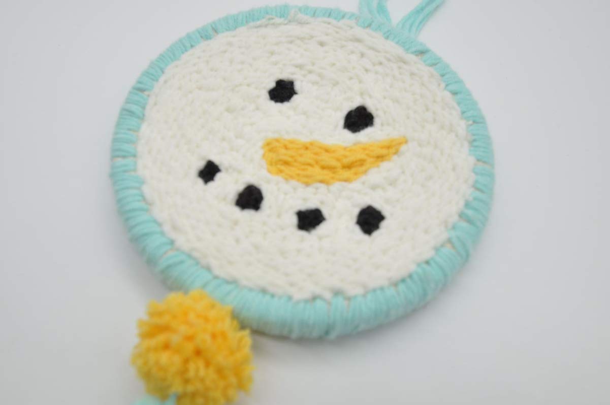 INSO Punch Needle Embroidery Starter Kit with Needle Tool, Threader & Hoop - Complete DIY Needlework Craft Set for Beginners (Snowman Design) - Perfect for Home Decor, Wall Art & Handmade Gift Making