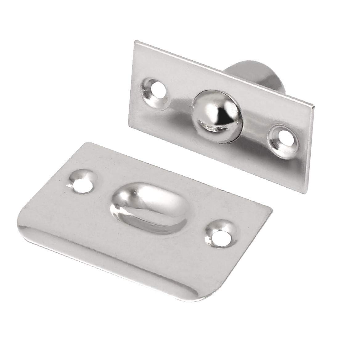 Stainless Steel Ball Catch Latch for Closet Doors - Silver Tone Strike Plate Catcher | Durable & Smooth Door Closure for Bedrooms, Walk-in Closets & Cabinets