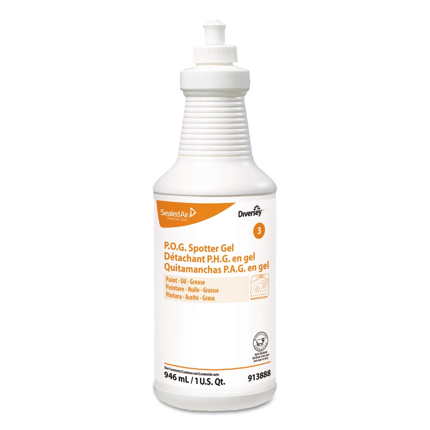 Oil & Grease Spot Remover Gel - Fruity Scented 32oz Squeeze Bottle (6-Pack) - Perfect for Kitchen Stains, Garage Cleanup & Industrial Use