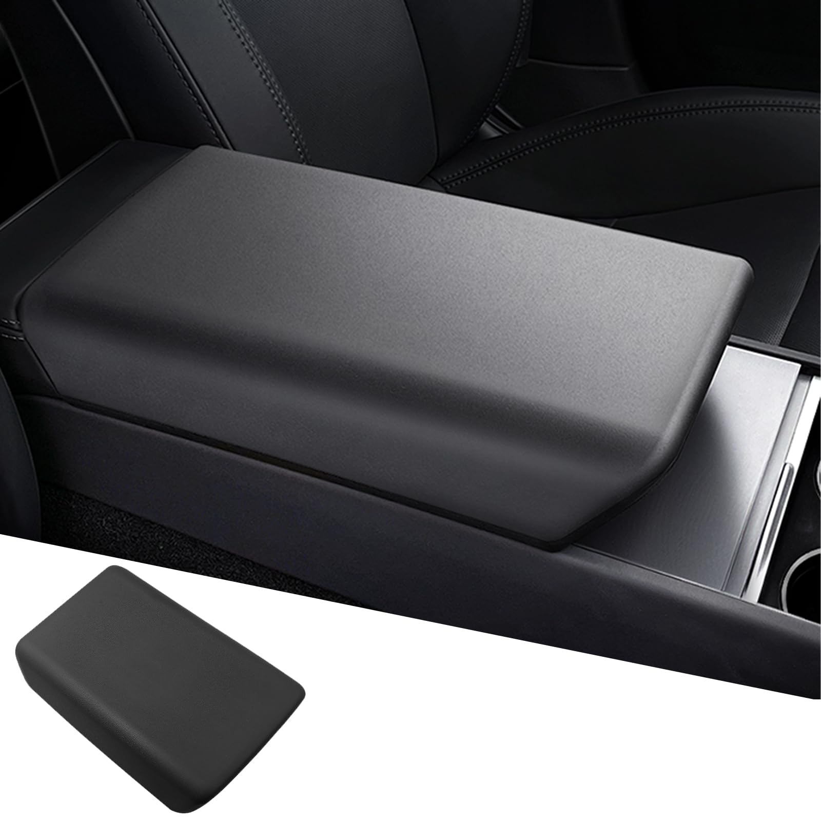 Premium Non-Slip Center Console Cover & Armrest Protector for Tesla Model 3/Y (2024-2025) - Interior Accessories, Anti-Scratch Protection for Daily Driving & Road Trips (Black)