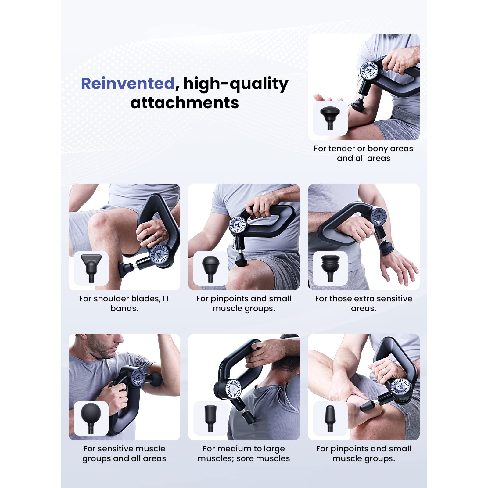 BOB AND BRAD D6 Pro Deep Tissue Massage Gun - 16mm Amplitude Percussion Therapy Device, Professional Muscle Massager for Athletes & Recovery, Ultra Quiet Electric Handheld Massager for Men & Women - Perfect for Post-Workout, Back Pain Relief & Relaxation at Home/Gym/Travel