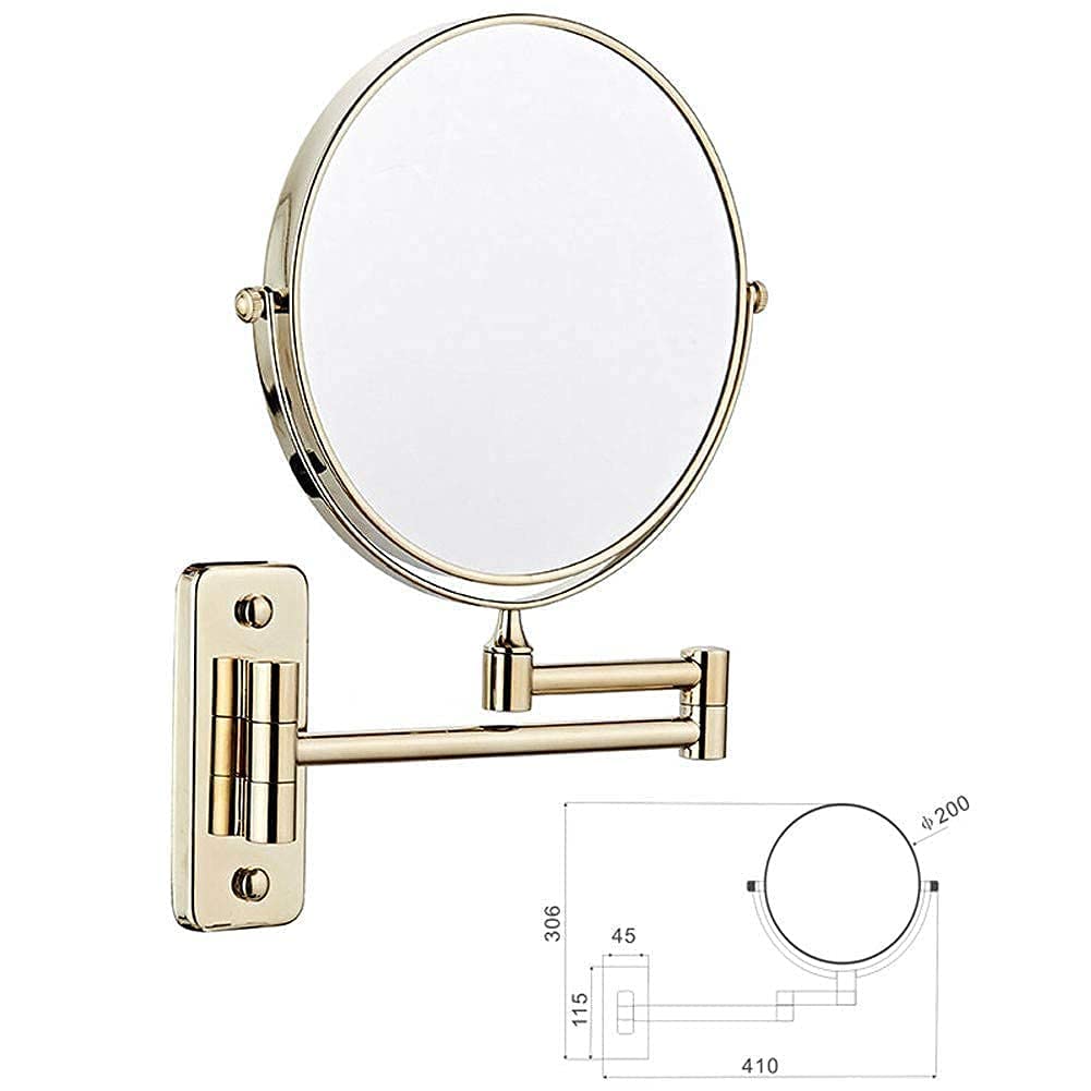 8 Inch Wall Mounted Double-Sided Makeup Mirror with 3X Magnification - Perfect for Vanity, Bathroom & Dressing Room