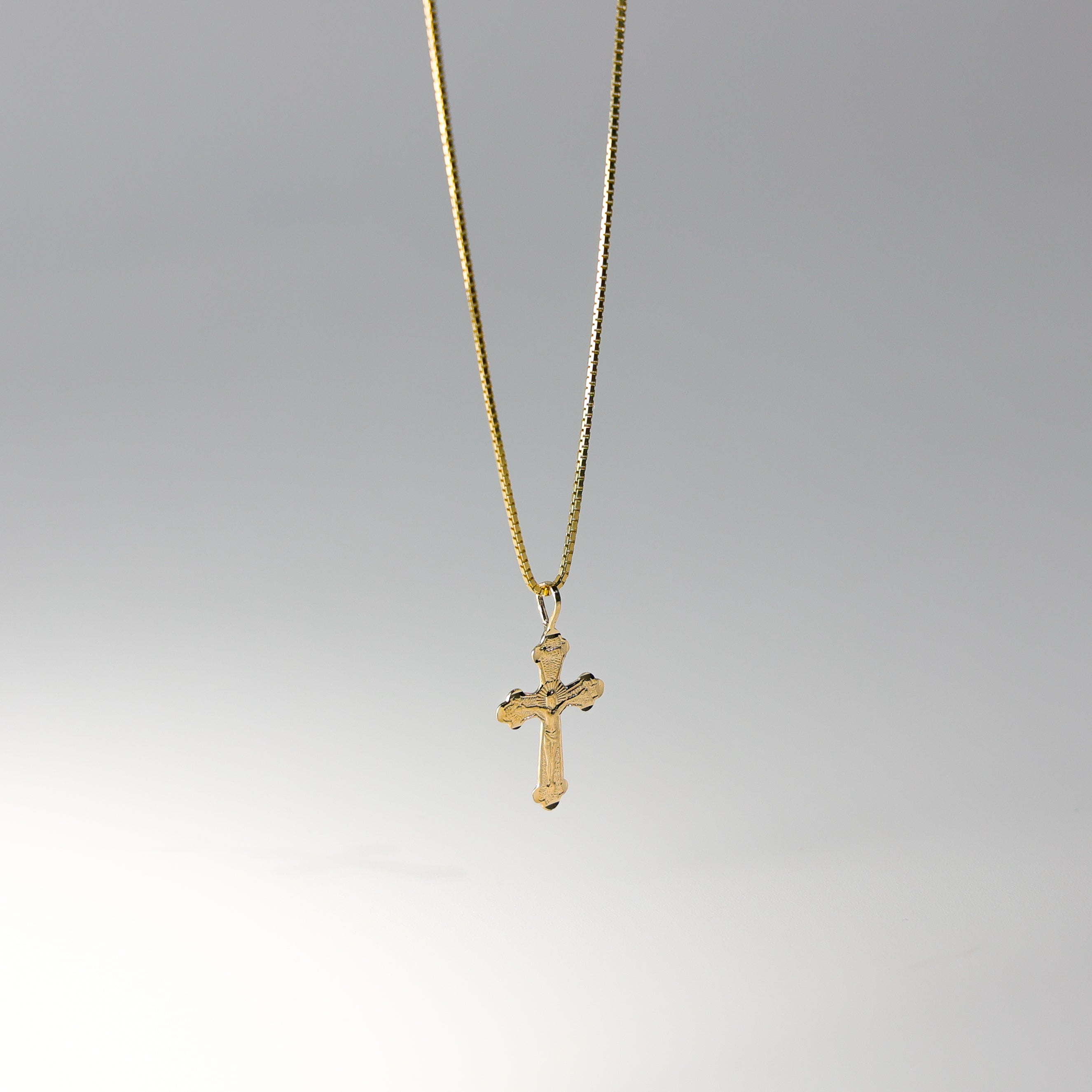 Gold Dainty Crucifix Cross Pendant Necklace - Model 2200 | Religious Jewelry for Women, Baptism Gift, First Communion, Everyday Faith Wear