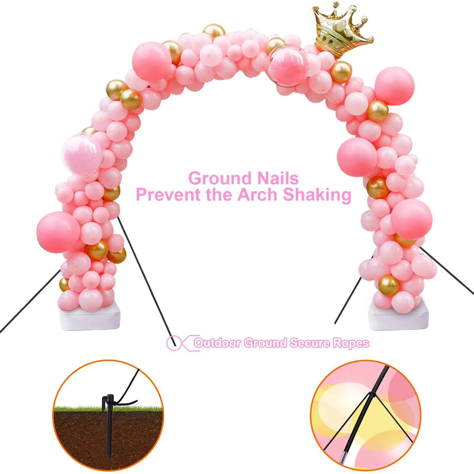 7.4ft Balloon Arch Kit with Stand Frame & Base - Perfect for Wedding, Baby Shower, Birthday Party Decorations | Indoor & Outdoor Party Decor, Event Backdrop, Photo Booth Props