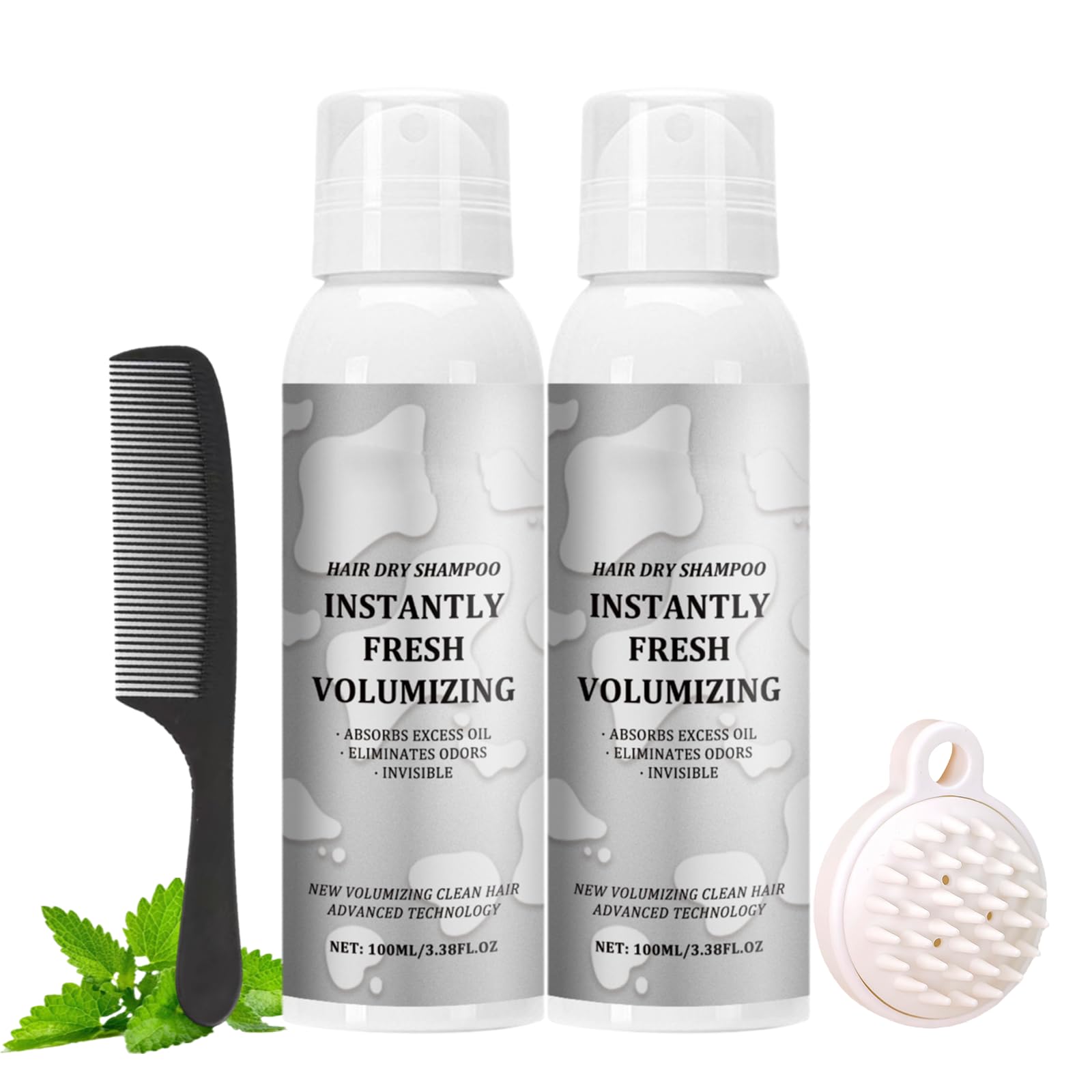 Volumizing Dry Shampoo for Instant Fresh Hair - 2 Pack for Travel & Gym