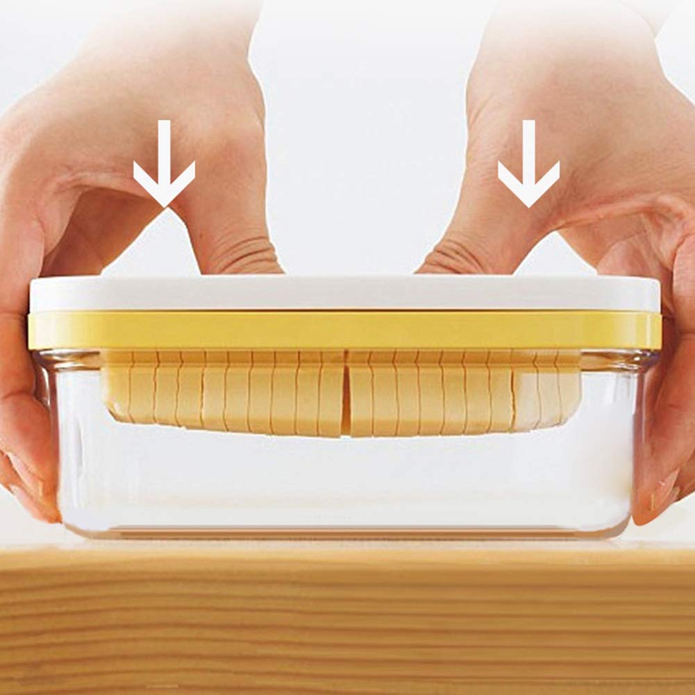 Bamboo Lid Butter Dish - Airtight Butter Keeper Container for Fresh Butter Storage | Rectangle Food Storage Box for Kitchen, Dining Table & Picnic Use