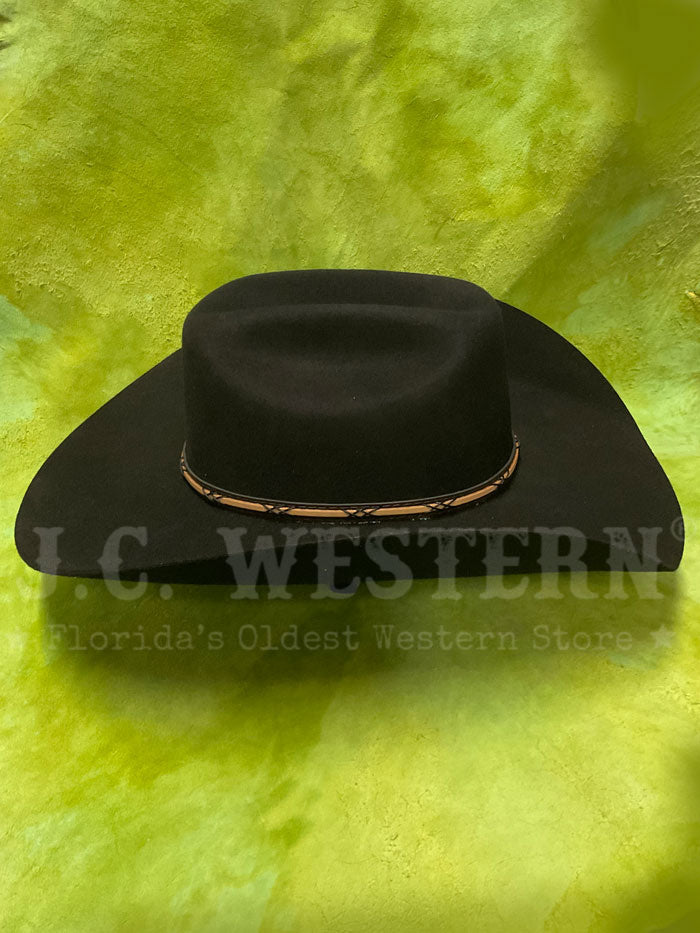 Resistol BWAMSK 304107AL Jason Aldean Collection Kids' Black Felt Cowboy Hat - Perfect for Rodeos, Concerts & Western-Themed Events