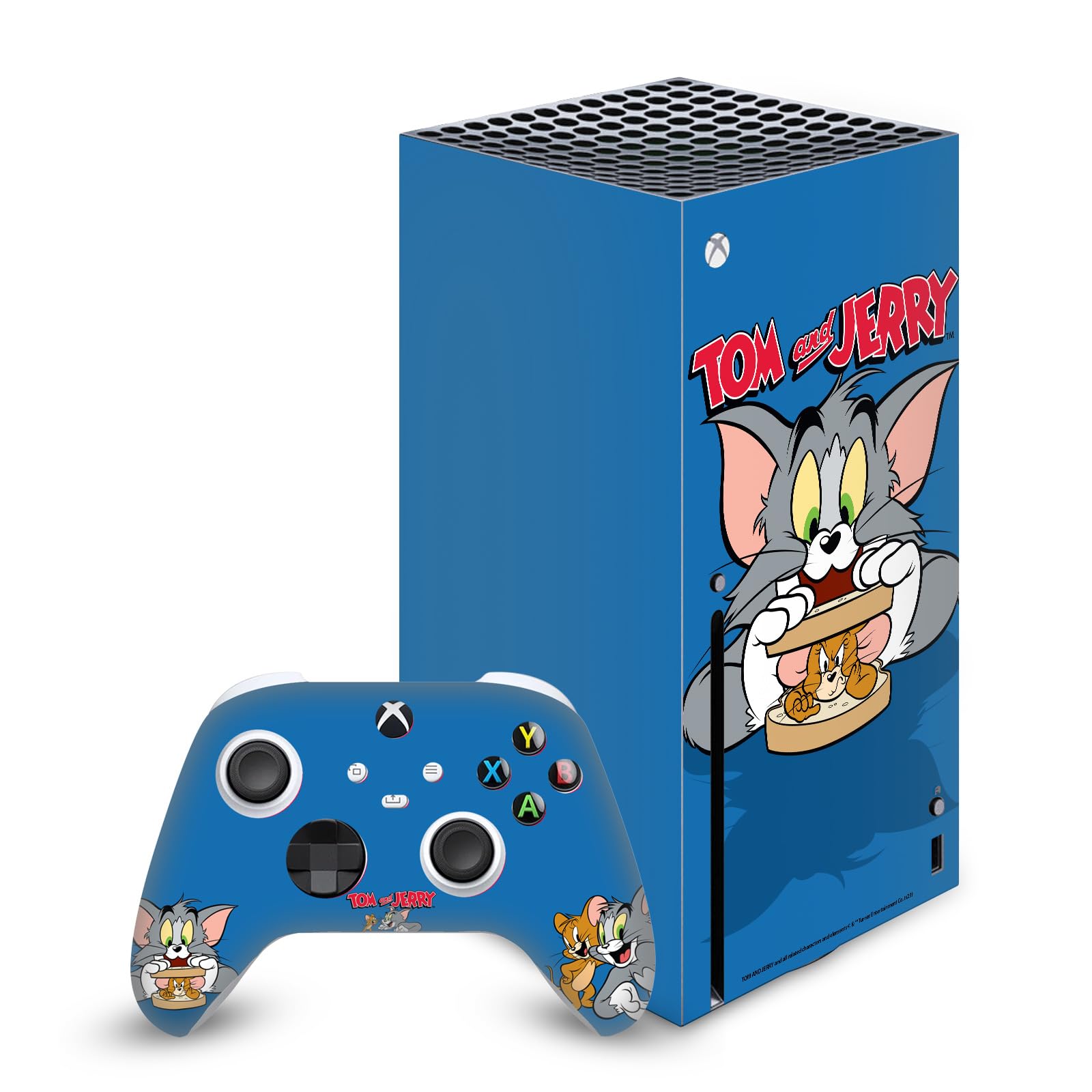 Official Licensed Tom and Jerry Character Art Vinyl Skin Sticker Bundle - Compatible with Xbox Series X Console & Controller - Gaming Decoration for Kids, Teens, and Collectors - Perfect for Customizing Your Gaming Setup or Gift Giving