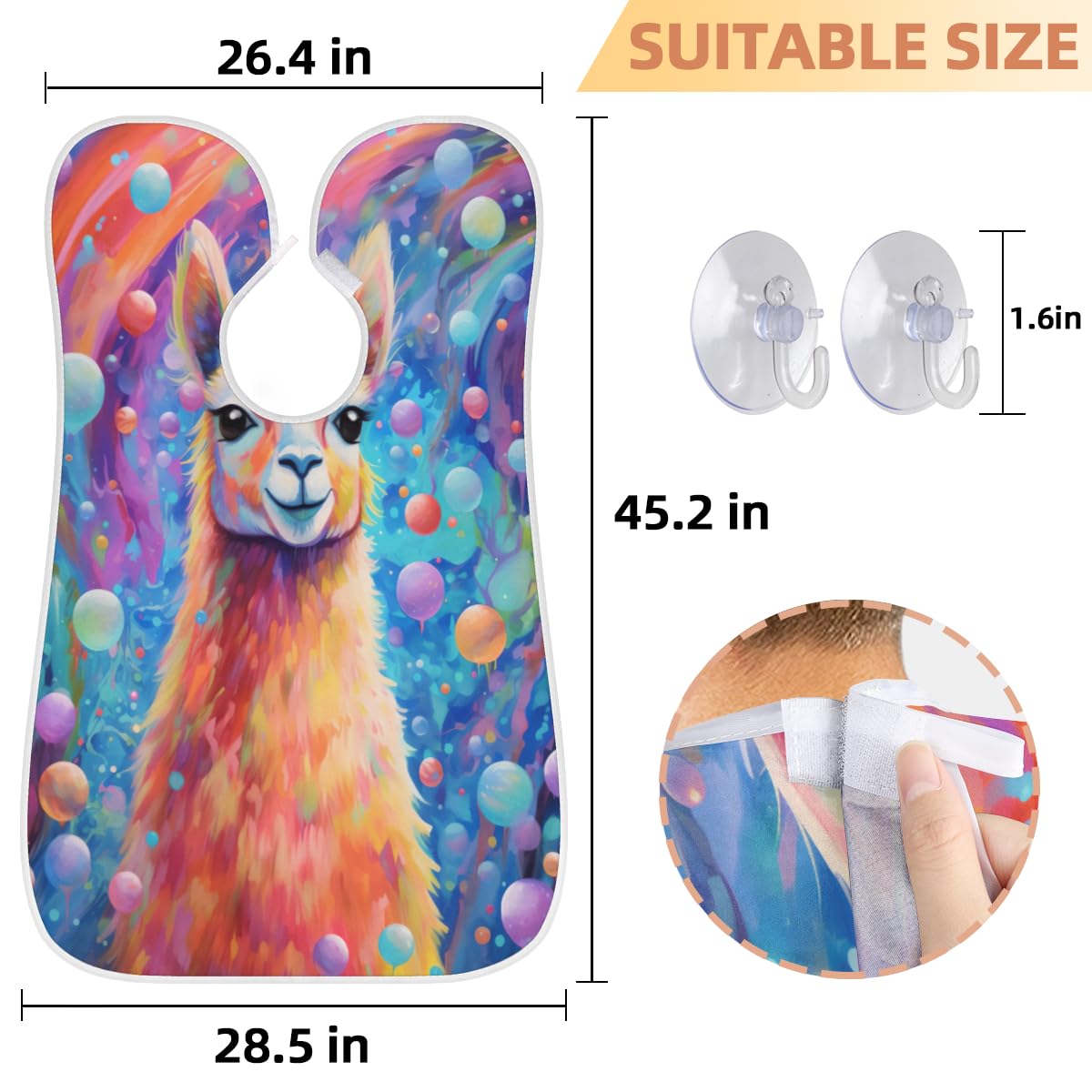 Funny Alpaca Beard Shaving Bib for Men - Waterproof Hair Dye Apron & Makeup Cape for Barbers & Stylists - Sink Hair Catcher for Beard Trimming & Haircut - Perfect Salon & Home Grooming Accessory Gift