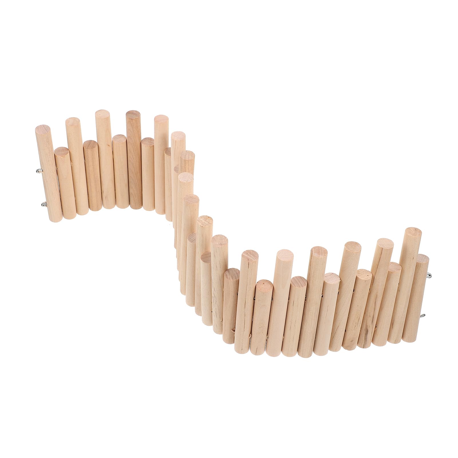 Natural Wooden Hamster Bridge & Hideout - Chew Toy for Hamsters, Mice, Gerbils & Chinchillas | Flexible Climbing Platform, Door Fence & Basket Accessories | Perfect for Cage Decor & Small Pet Playtime