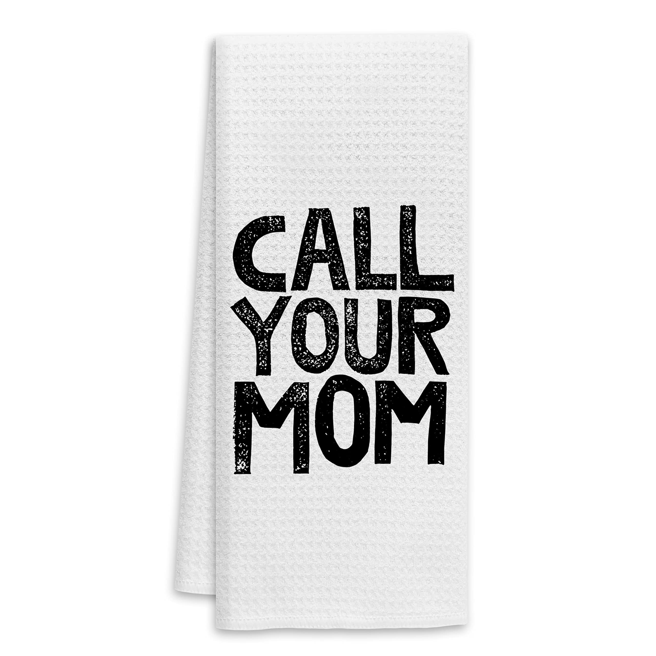 Voatok Minimalist Call Your Mom Bath Towel - Soft & Absorbent Cotton Towel for Graduation Gifts, College Dorm Decor & Freshman Presents - Perfect for Home, Bathroom & Dorm Room Decorations