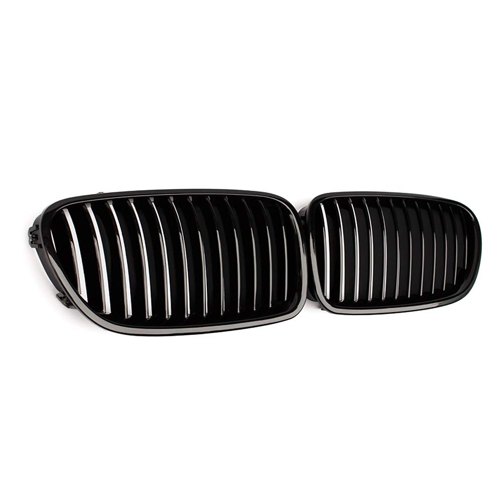 SNA F10 Gloss Black Front Kidney Grille for BMW 5 Series 2010-2016 (F10/F11/F10 M5) - Single Slat Design 2-Piece Set - Easy Installation & Aggressive Look for Car Enthusiasts