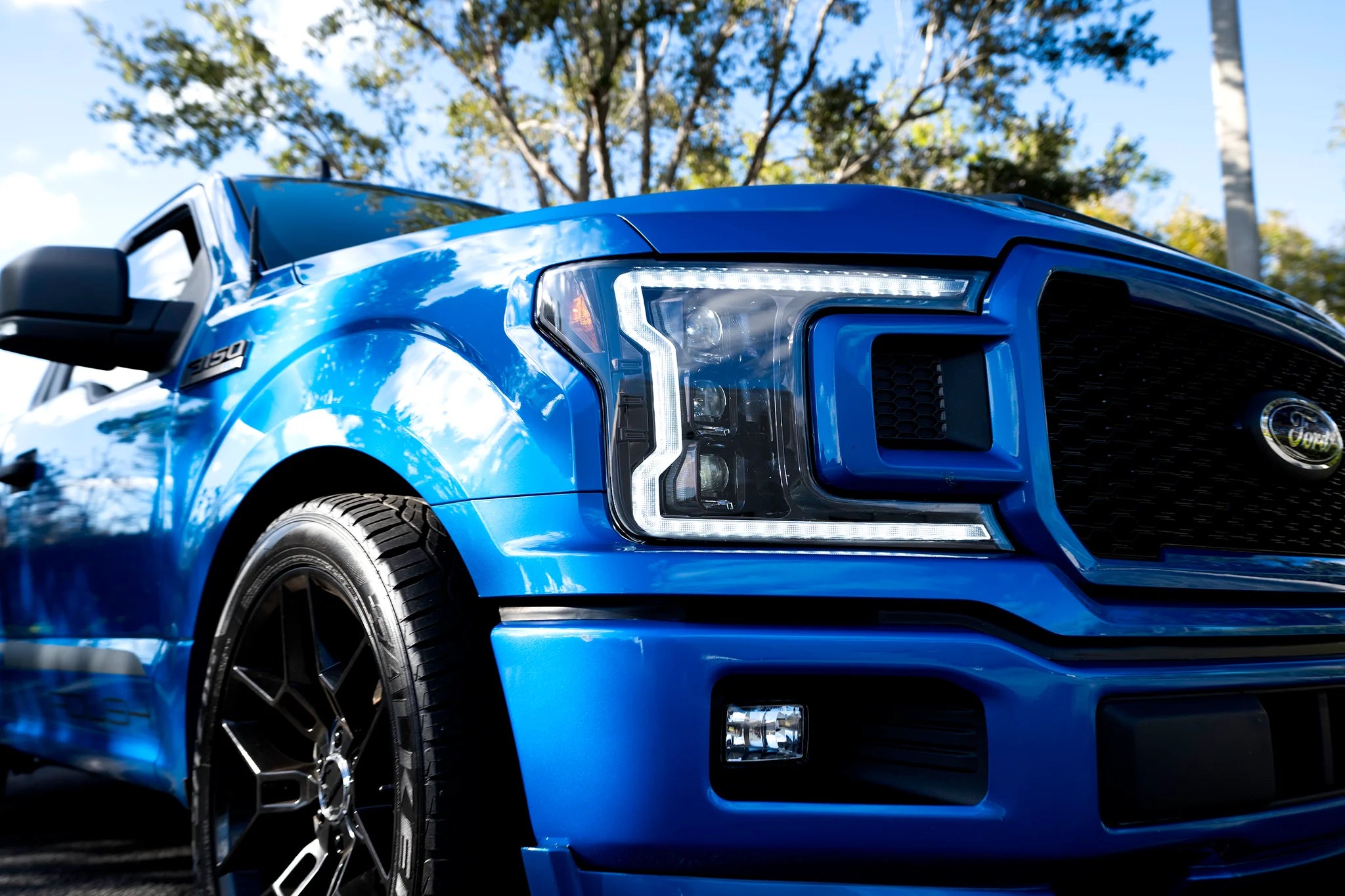 Ford F150 2018-2020 LED Headlights with OLED DRL & LED Turn Signals - Smoked/Black Style for Night Driving & Off-Road Adventures