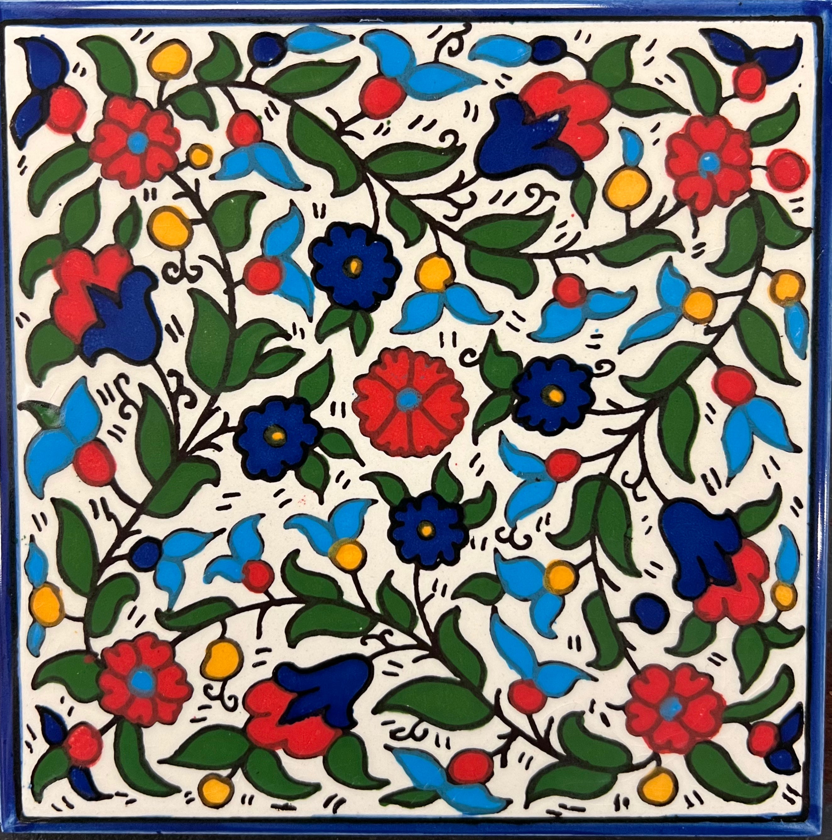 Vibrant Blue Multicolor Ceramic Tile - Perfect for Kitchen Backsplash, Bathroom Walls & Home Decor