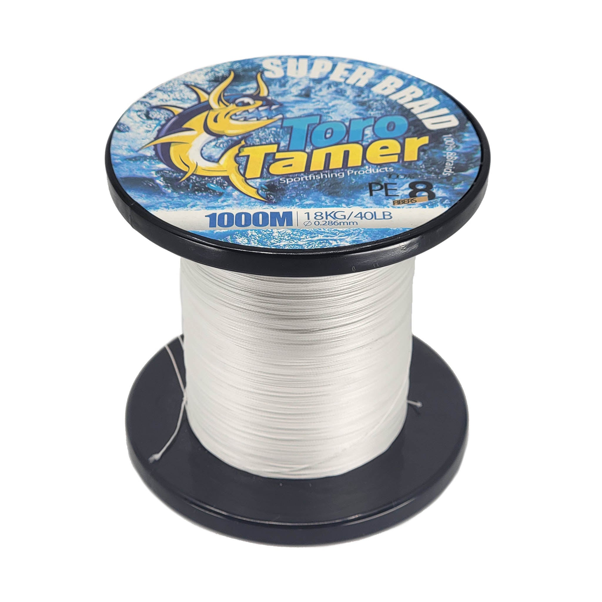 Toro Tamer 8 Strand Solid Braid Fishing Line 1000M (3280ft) - High Strength Saltwater & Freshwater Fishing Line for Offshore, Surf Casting, and Deep Sea Fishing
