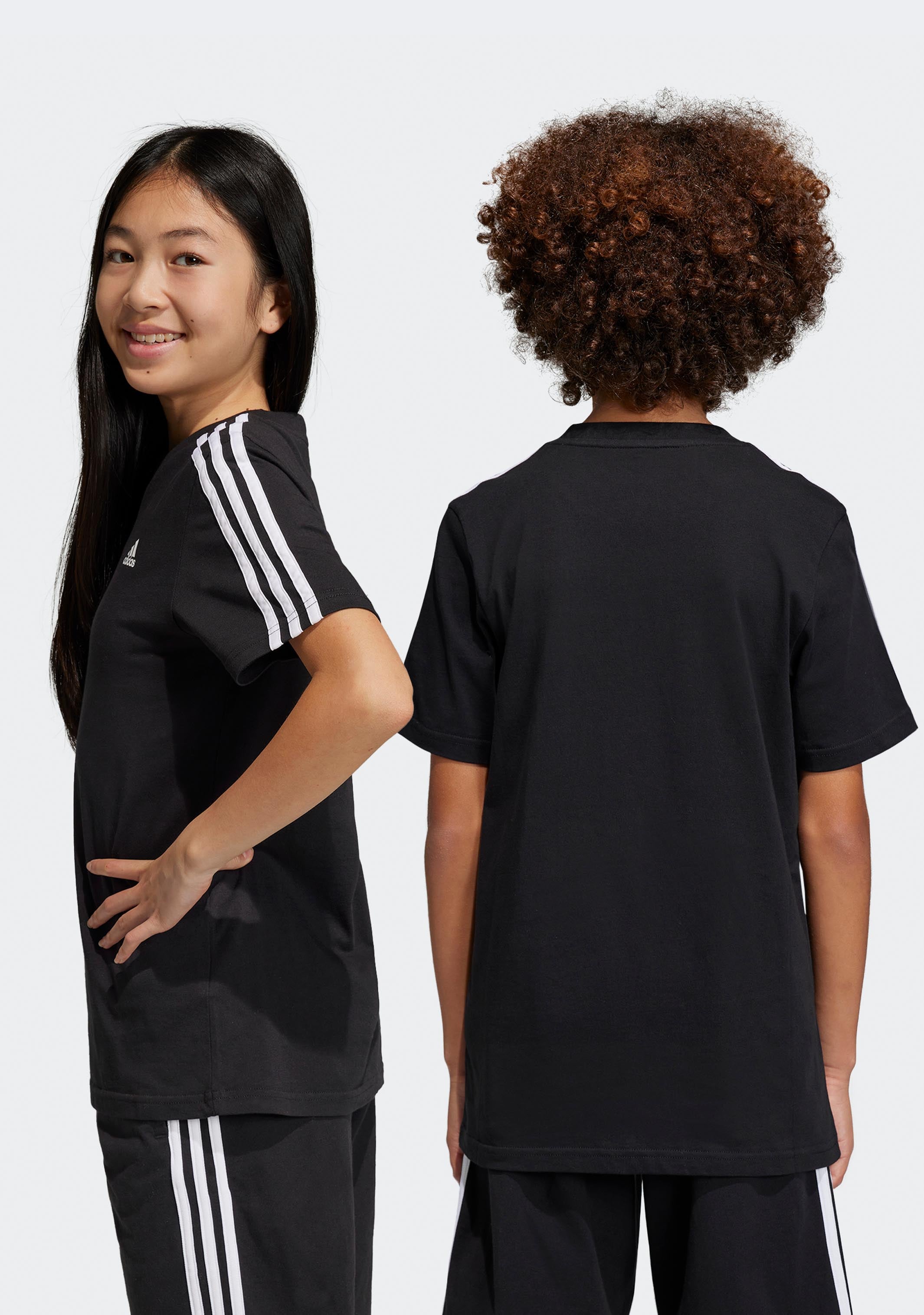 Adidas Kids' Essentials 3-Stripes Cotton T-Shirt - Soft Breathable Short Sleeve Tee for Boys & Girls - Perfect for School, Play & Everyday Wear
