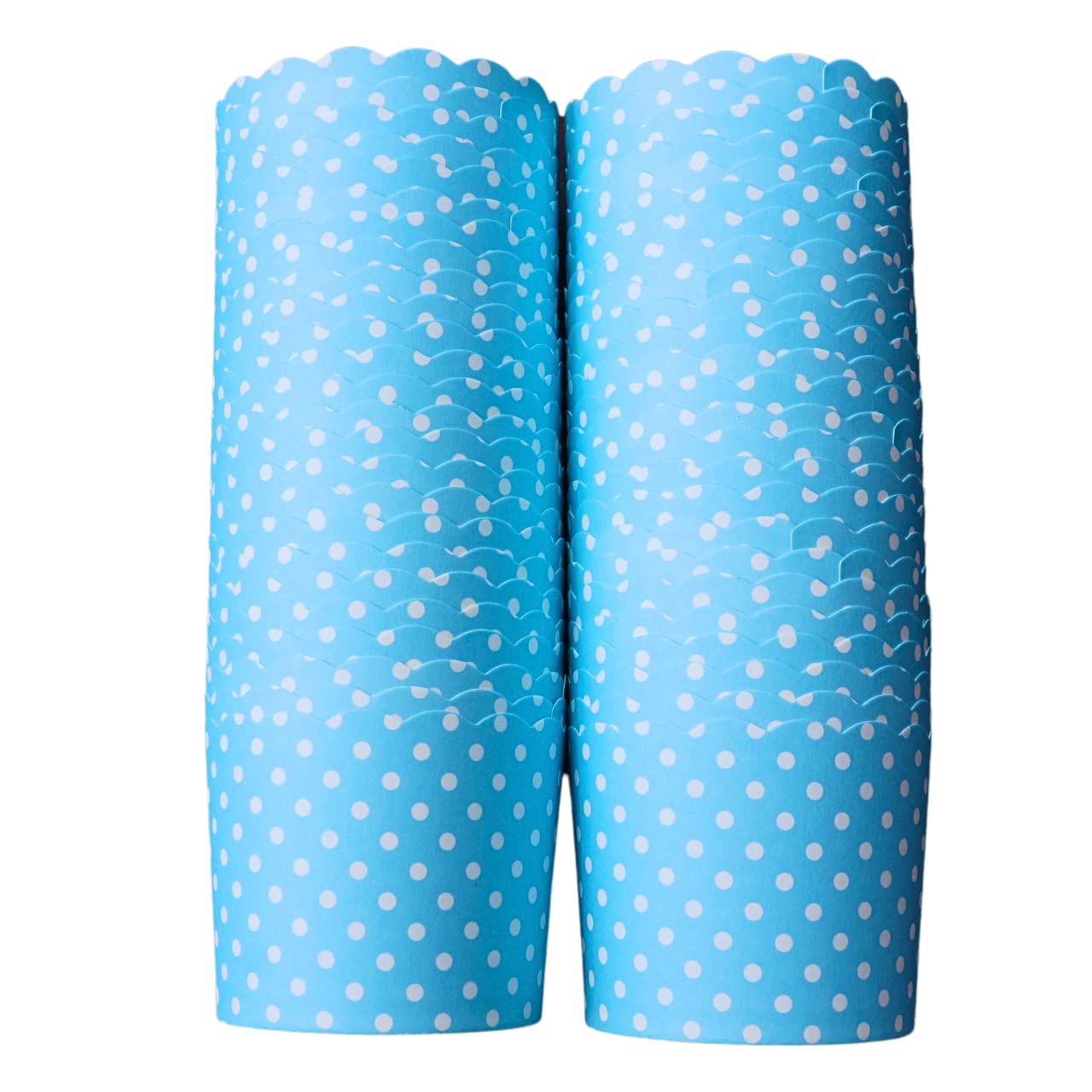 50-Pack Disposable Greaseproof Paper Baking Cups - Large Turquoise Polka Dot Cupcake & Muffin Liners for Baking, Party Decorations & Home Kitchen Use