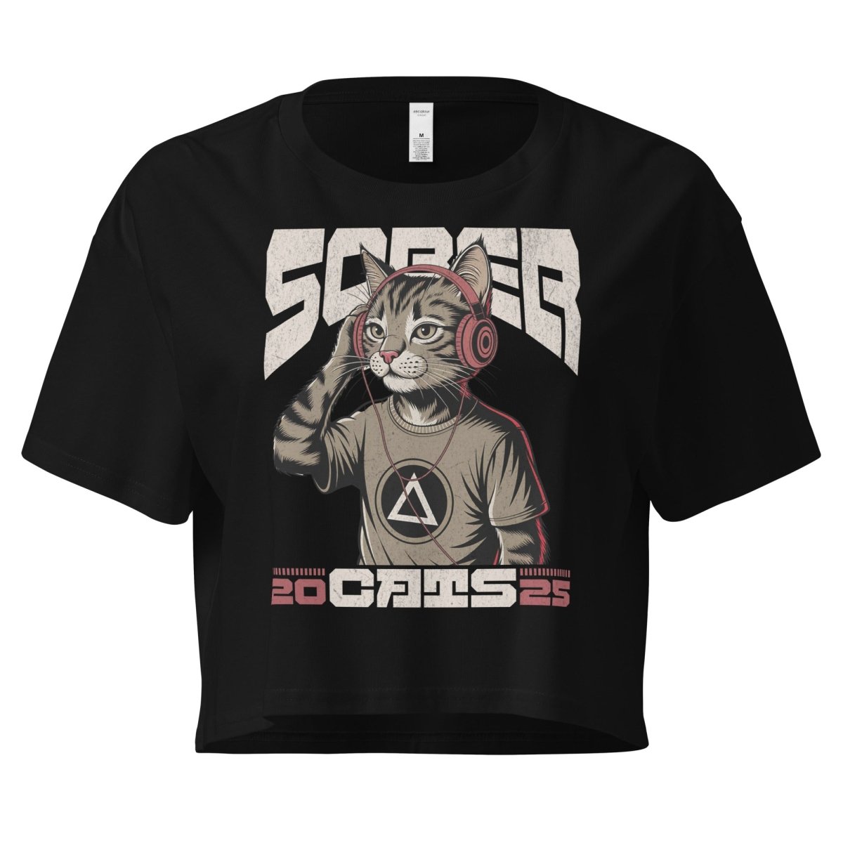 Sober Cats 25 - Women's Short Crop Top | Trendy Summer T-Shirt for Casual Wear & Street Fashion | Perfect for Music Festivals, Beach Outings & Night Out