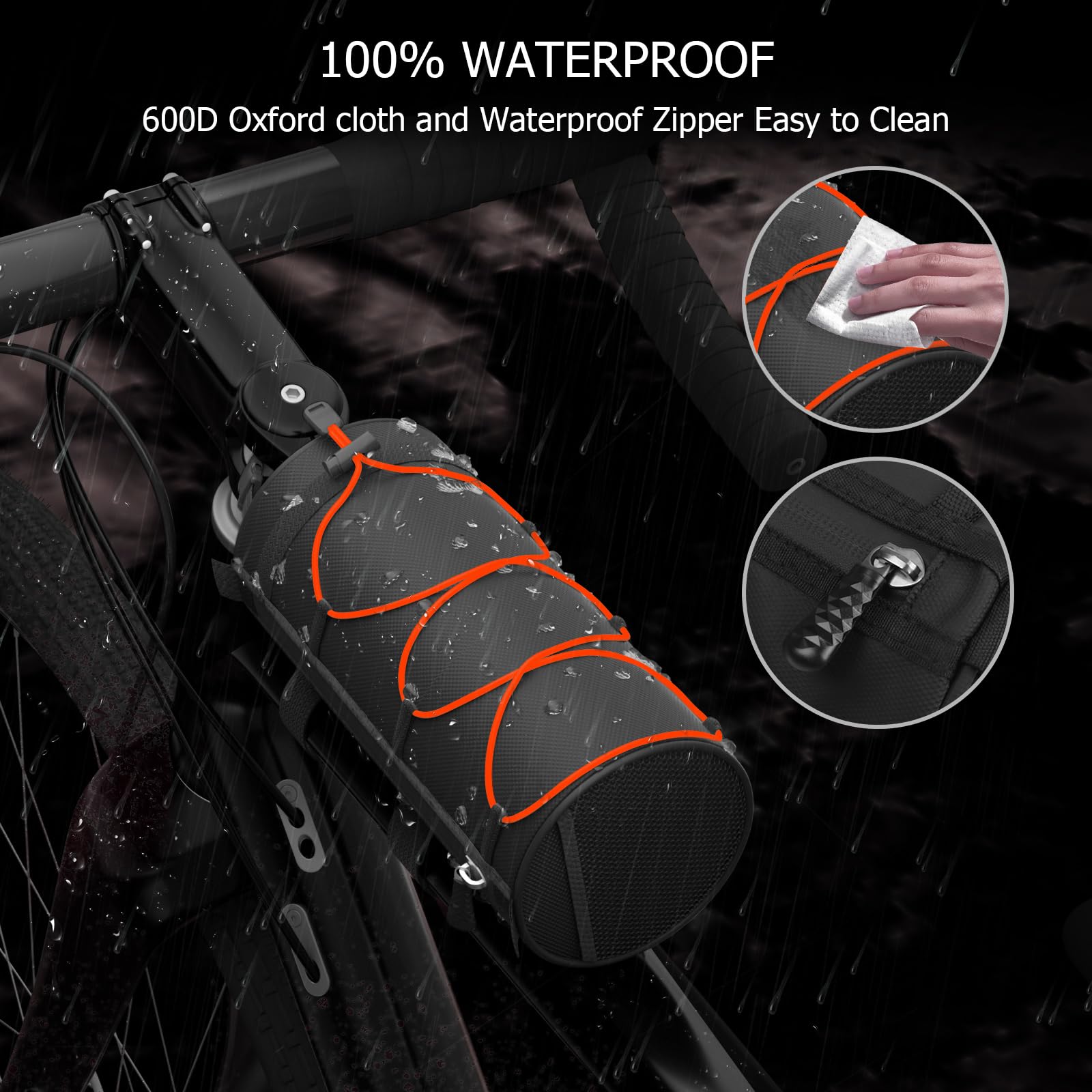 **Waterproof Handlebar Bike Bag - Large Capacity Frame Storage Bag with Shoulder Strap for Mountain & Road Bicycles | Perfect for Commuting, Cycling Trips & Outdoor Adventures (Red)**