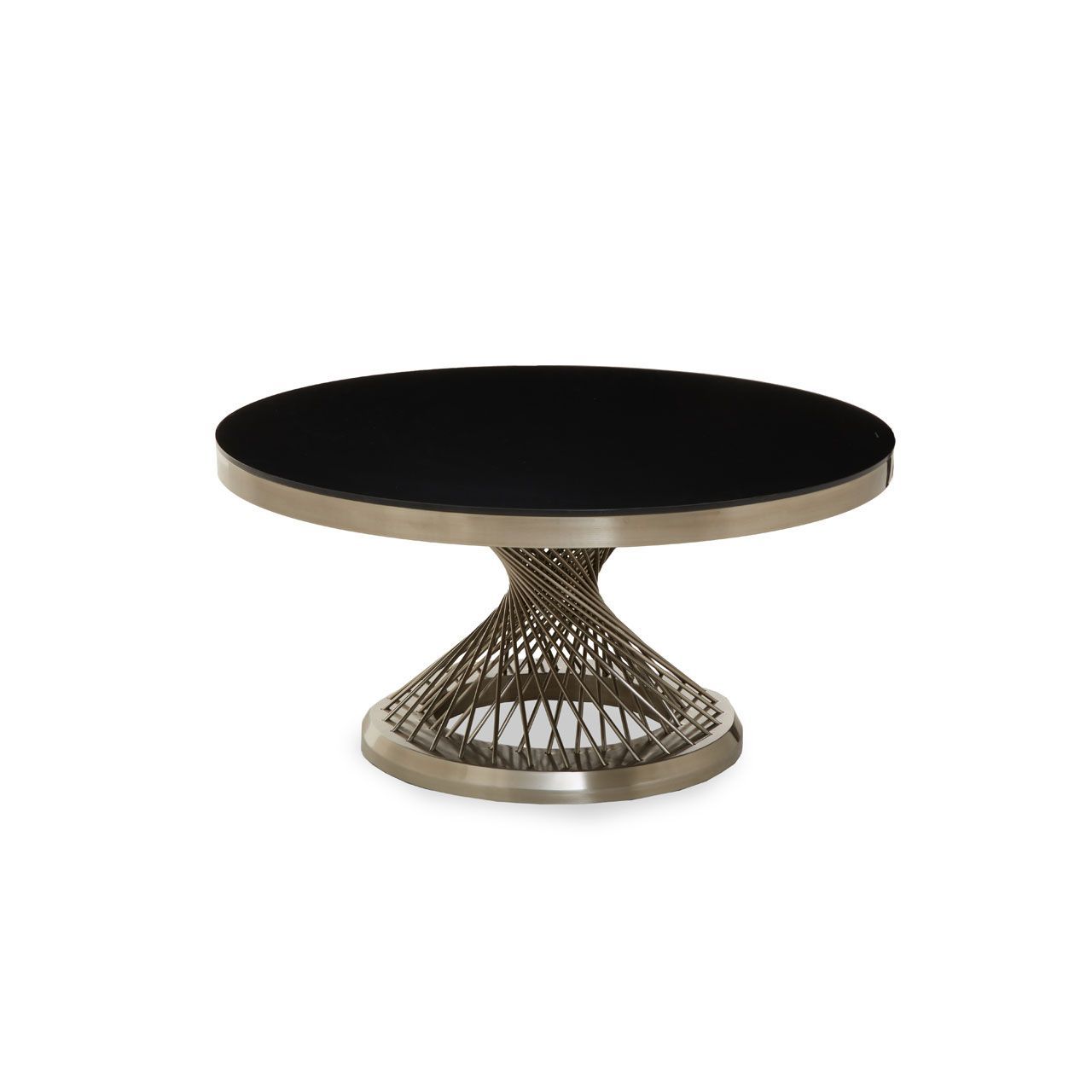 Anthea Silver Frame Coffee Table - Modern Glass Top Living Room Furniture for Home Decor & Stylish Interior Design
