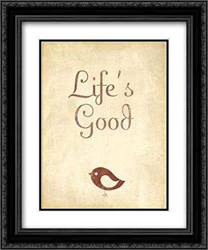 15x17 Black Ornate Framed Double Matted Museum Art Print - Life's Good Wall Decor for Living Room, Bedroom & Office | Studio SD Graphics