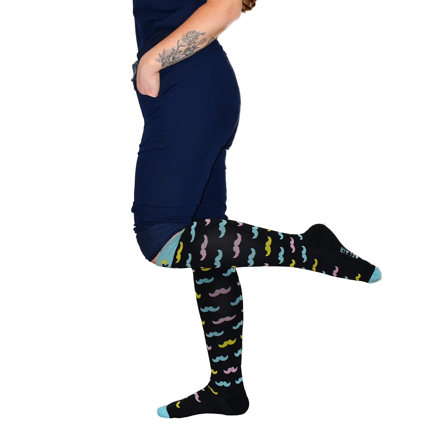 Best Compression Socks for Nurses & Medical Professionals - Women's Graduated Support Socks for Aching Feet Relief - Perfect for Long Shifts, Running & Travel