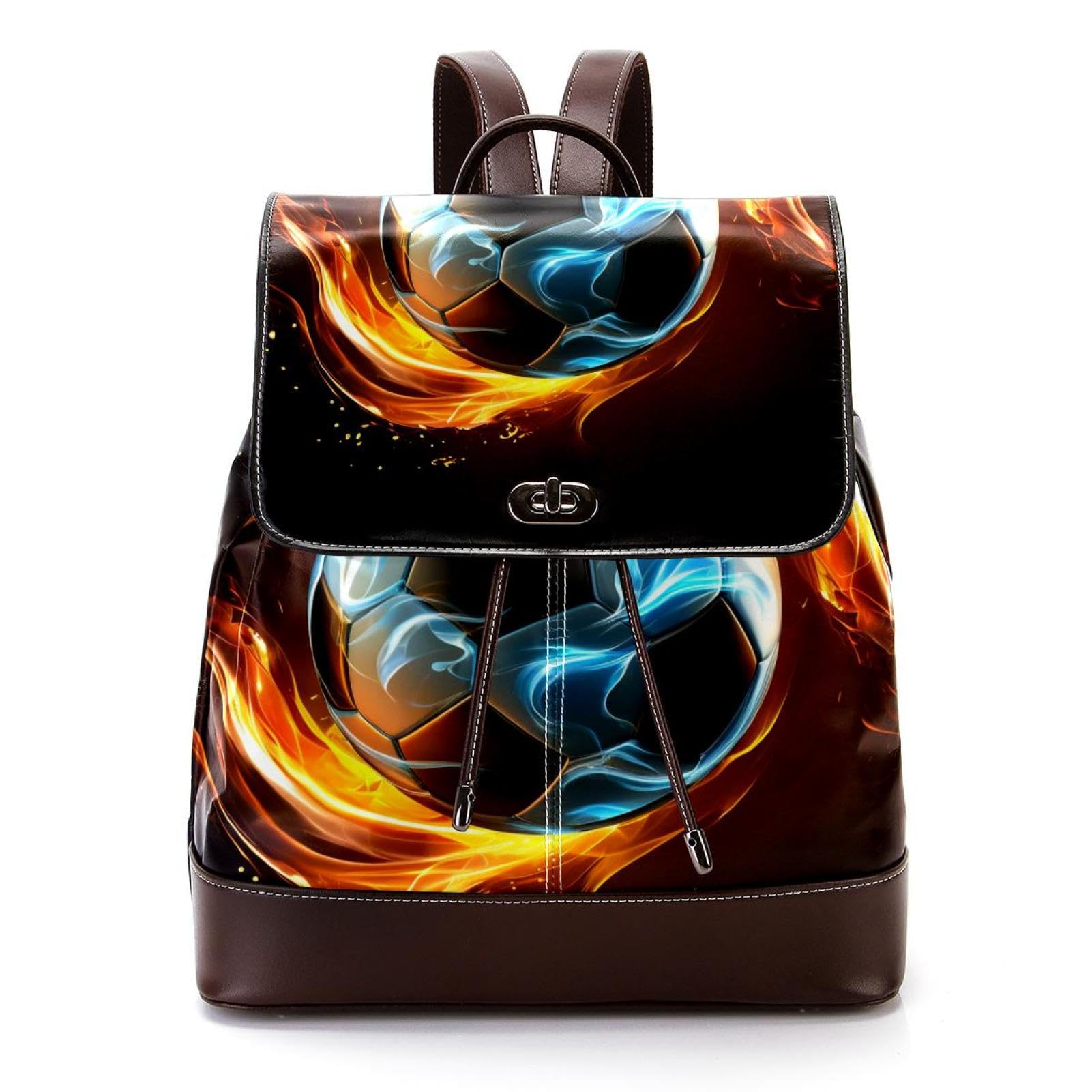 Best Travel Backpack for Men & Women - Durable Flaming Football Design Backpack for Hiking, Camping & Daily Commute