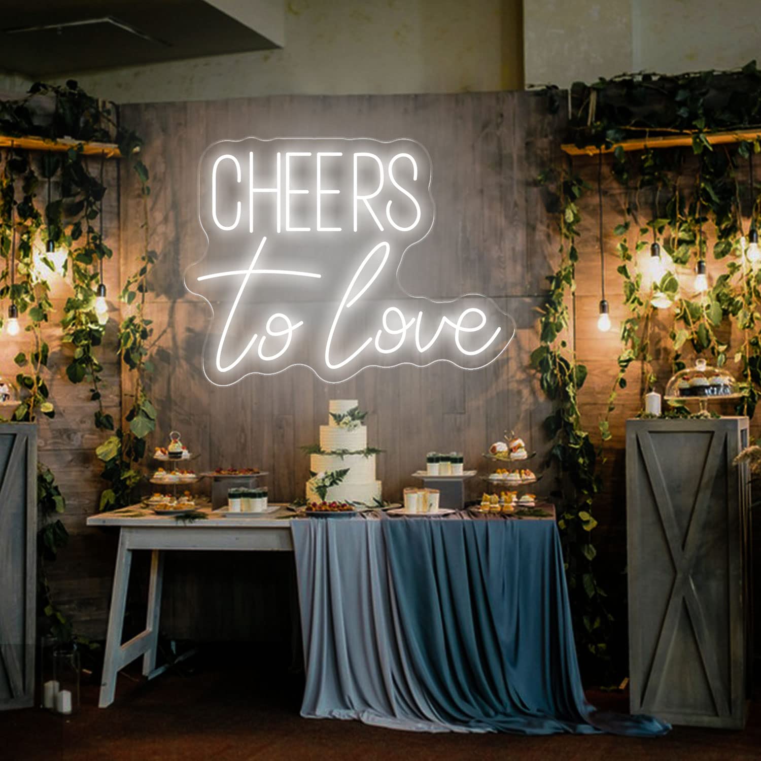 Cheers To Love Neon Sign - Custom Wedding Wall Decor & Bedroom Lighting - Perfect for Home, Room, and Party Decorations - Unique Wedding Gifts for Women, Brides, Couples