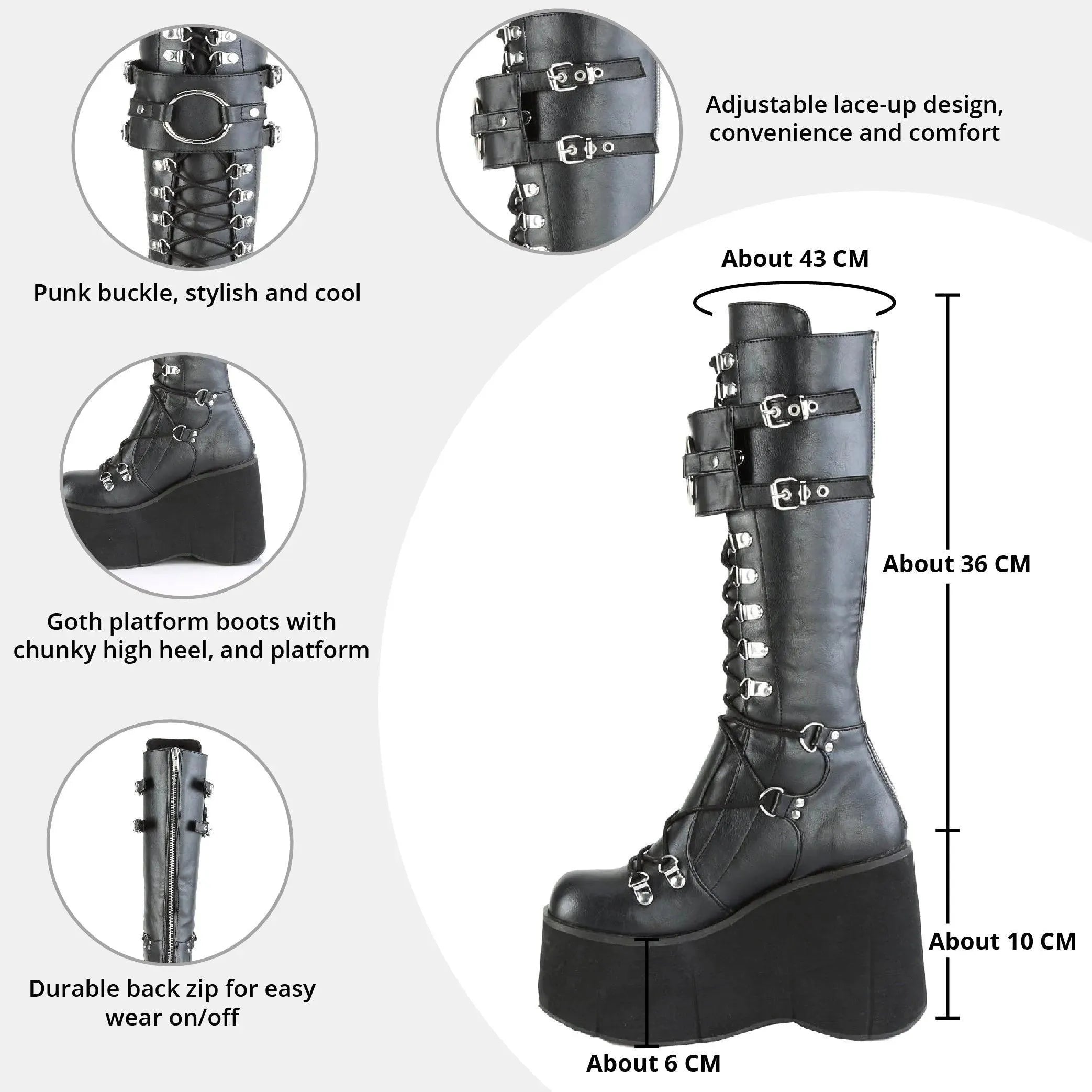 Women's Comfortable Strap Platform Wedge Boots - Chunky Heel Ankle Booties for Fall & Winter - Perfect for Casual Outfits, Work & Date Nights