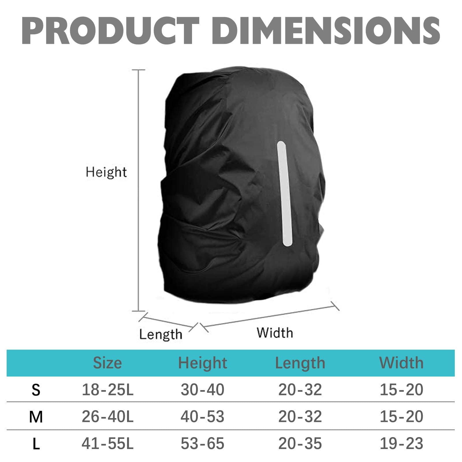 Waterproof Backpack Rain Cover with Reflective Strip - Reusable Outdoor Cycling Cover for Hiking, Camping, Biking & Travel - Stay Dry in All Weather Conditions