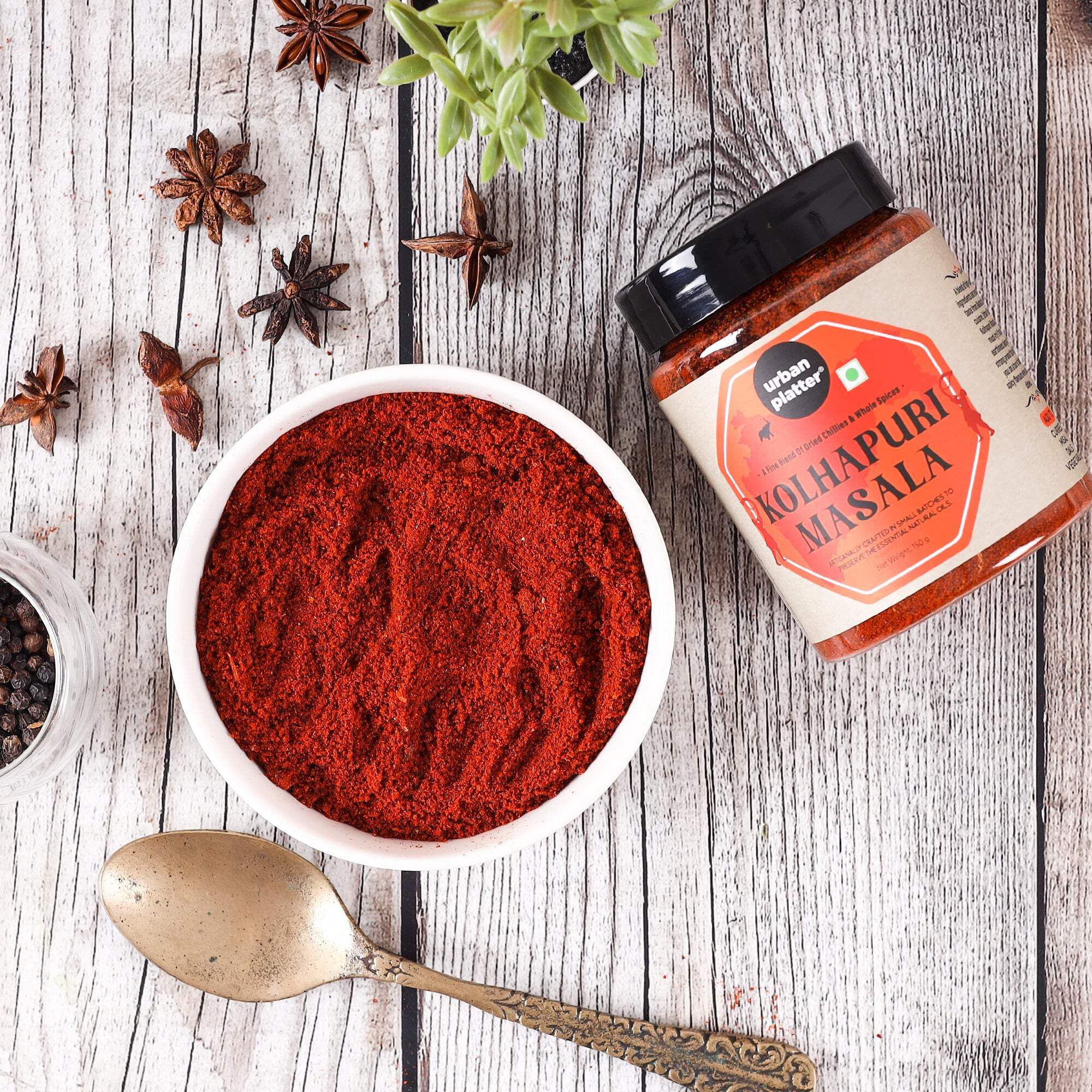 Urban Platter Maharashtrian Kolhapuri Masala 150g - Authentic Indian Spice Blend | Traditional Kolhapuri Flavors | No Onion & Garlic | Perfect for Curries, Biryanis & Marinating Meats