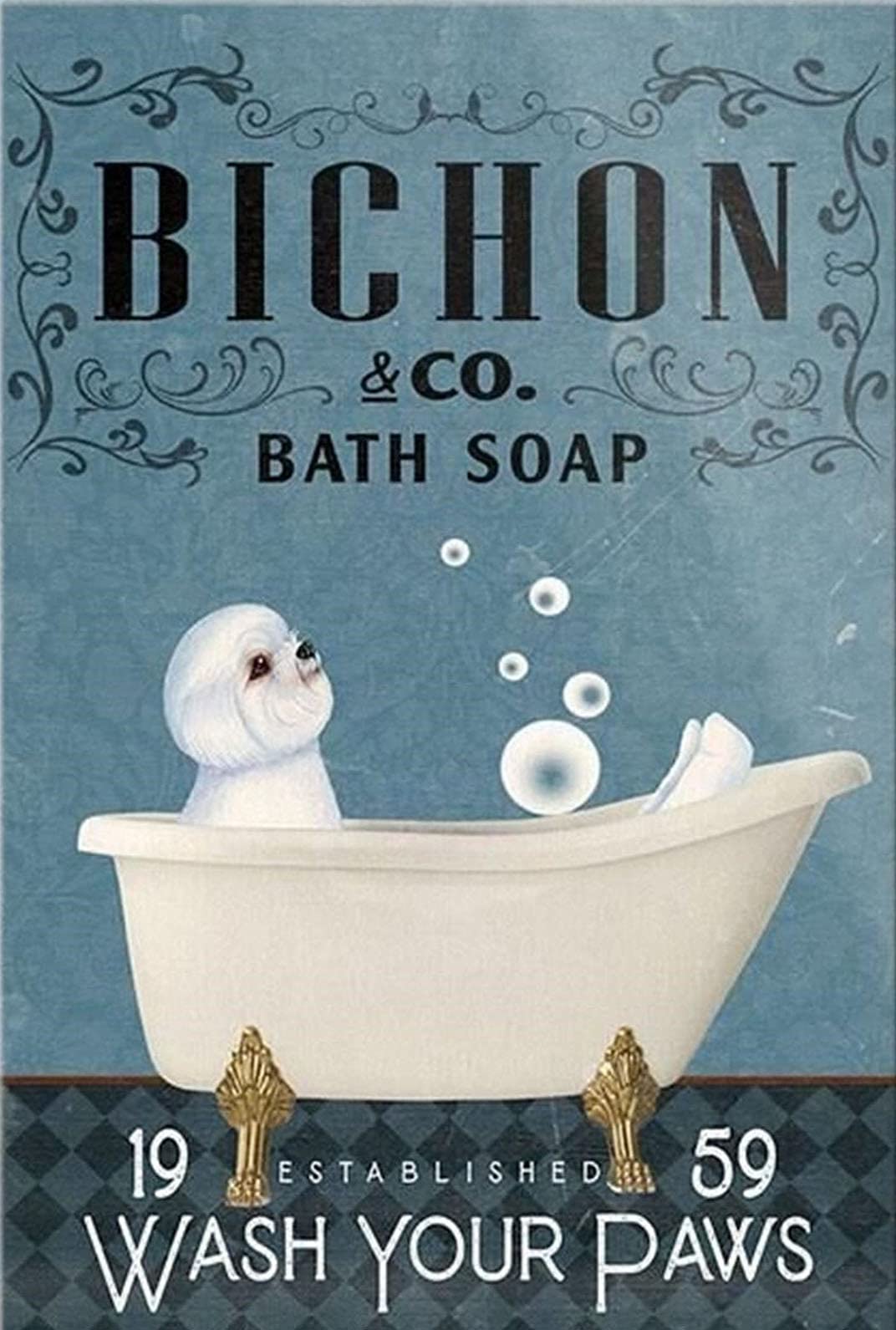 1000-Piece Wooden Jigsaw Puzzle - Bichon Frise Dog Bath Soap Design | Fun Educational Toy for Adults & Kids | Perfect Gift for Puzzle Lovers | Great for Family Game Night & Cognitive Development