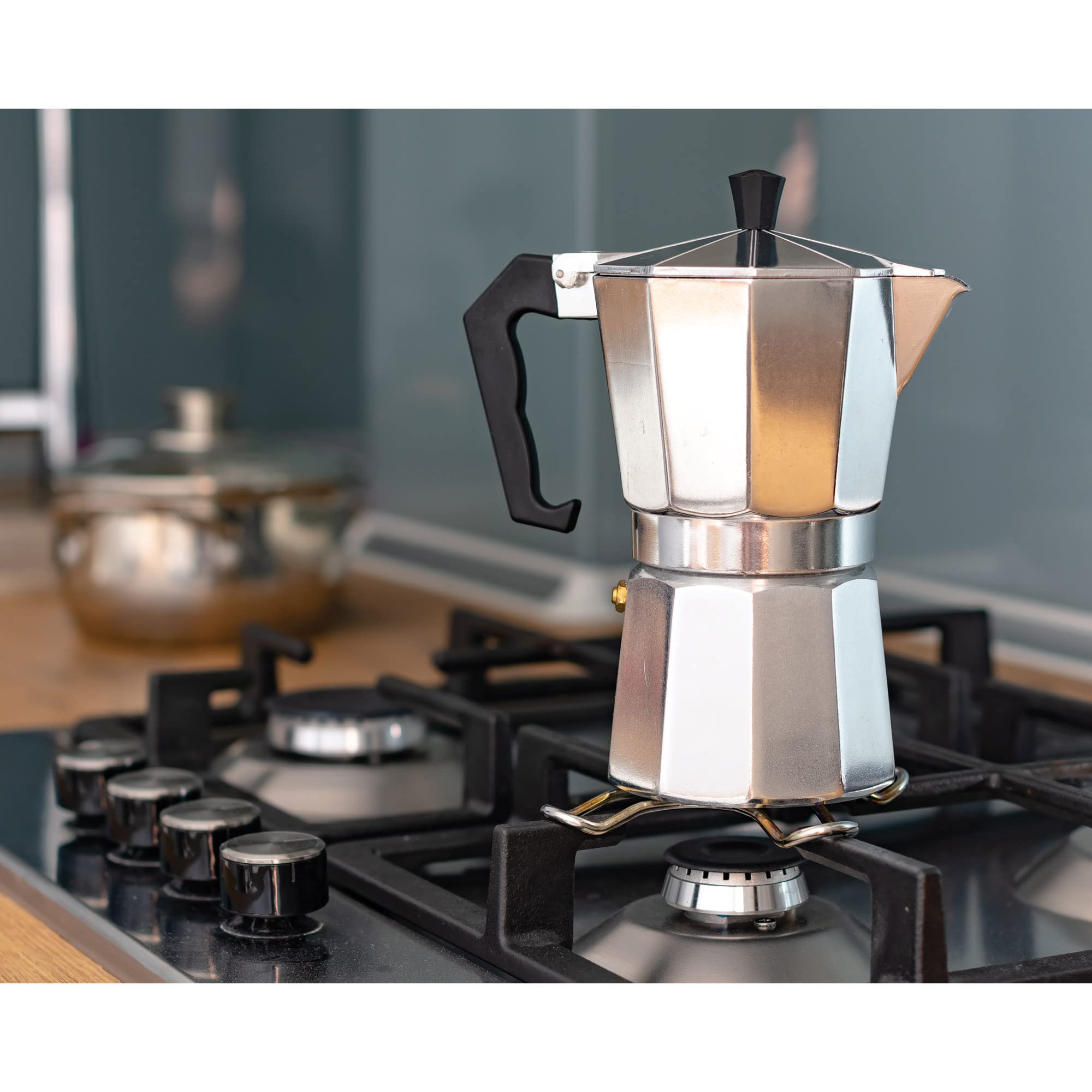 Fino Stovetop Espresso Coffee Maker - 3 Cup Italian Moka Pot for Rich Espresso, Perfect for Home, Office & Camping Use