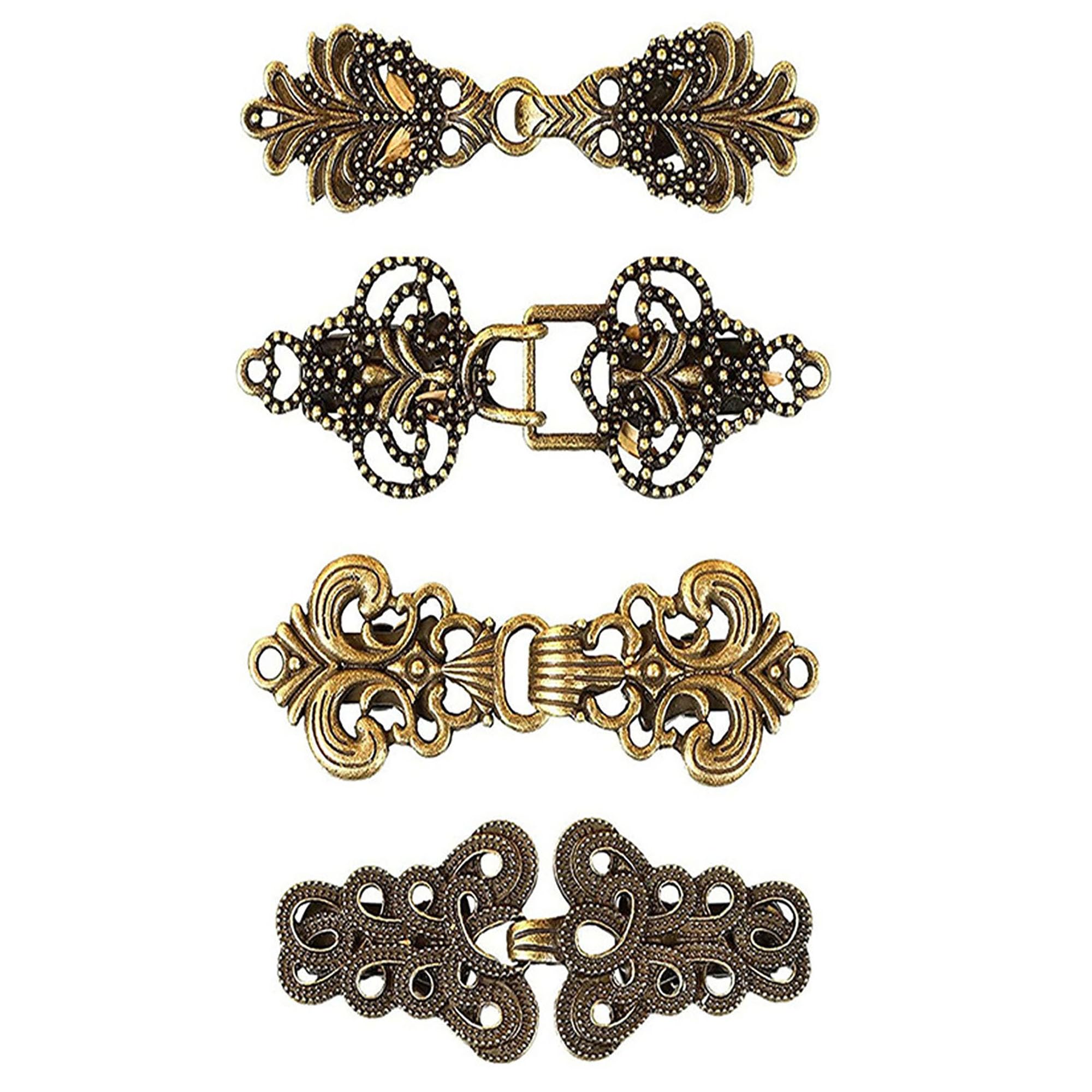 Vintage Shawl Clips 4 Pack - Metal Cape & Cardigan Pins for Women - Perfect for Dresses & Scarves