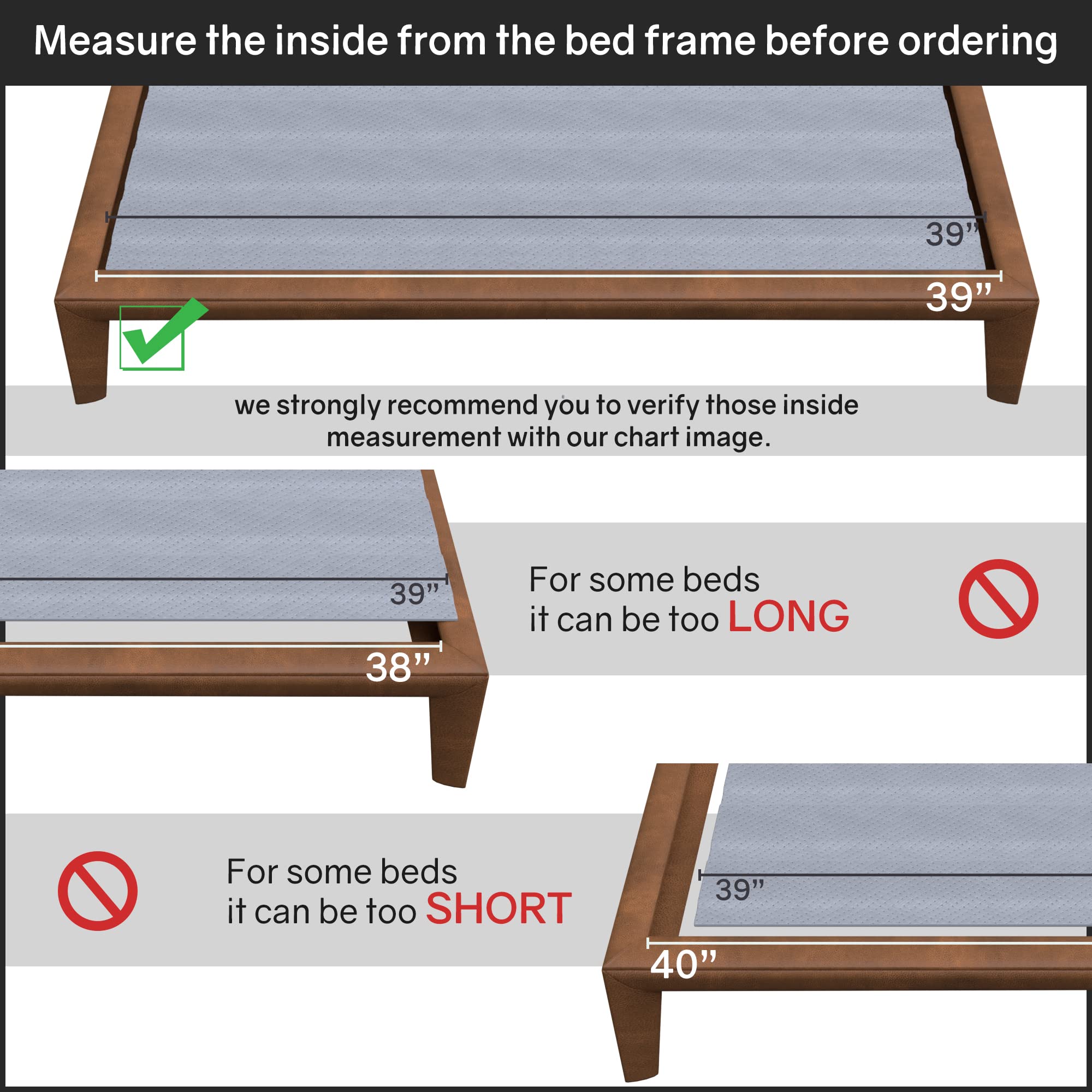 Heavy Duty 0.75-Inch Horizontal Wooden Bunkie Board with Cover - Twin XL (39