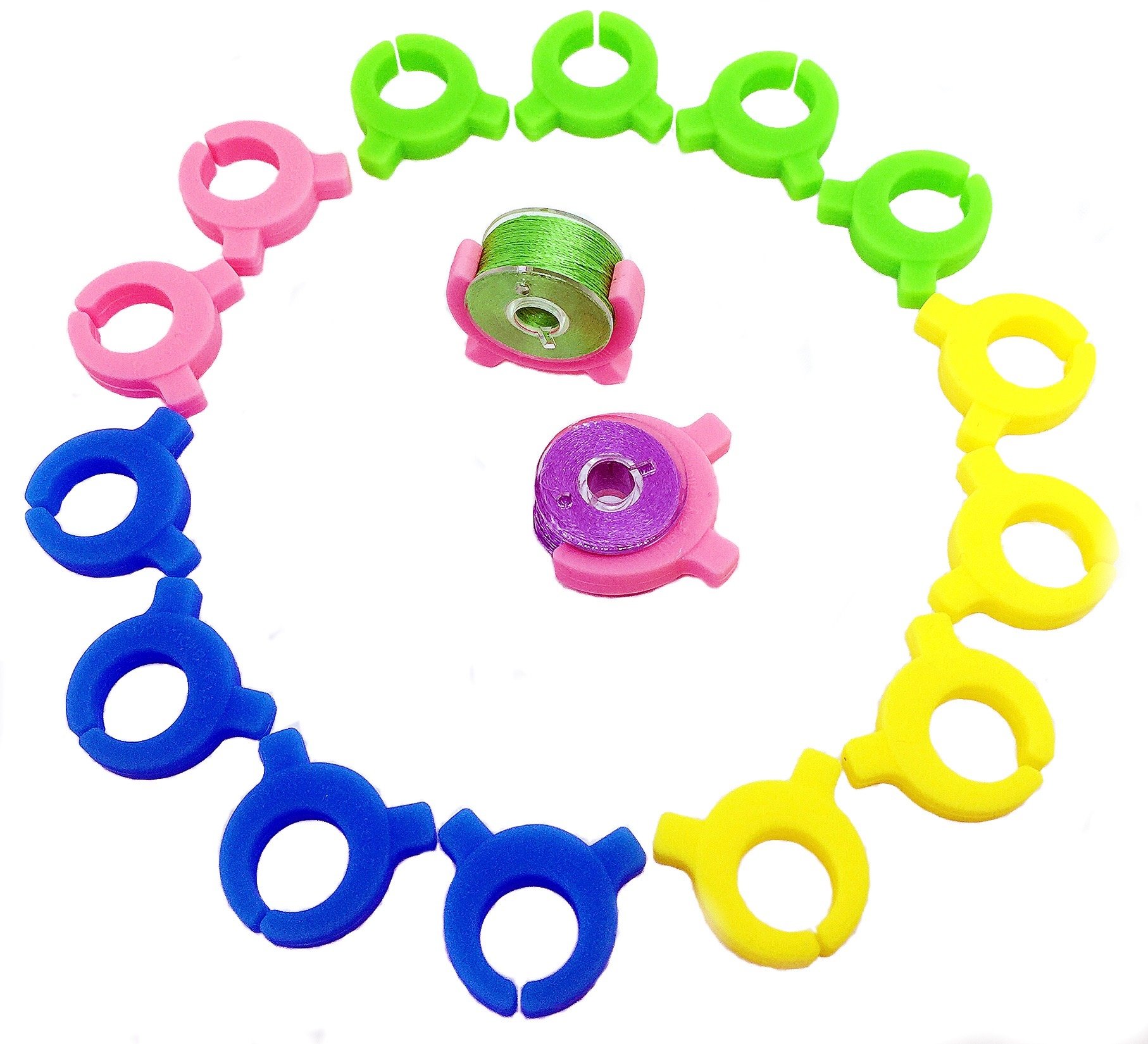 50-Pack PeavyTailor Sewing Bobbin Clips - Small Thread Holder Accessory for Sewing Machines (7mm, 18mm, 25mm) - Perfect for Quilting, Embroidery & Craft Projects