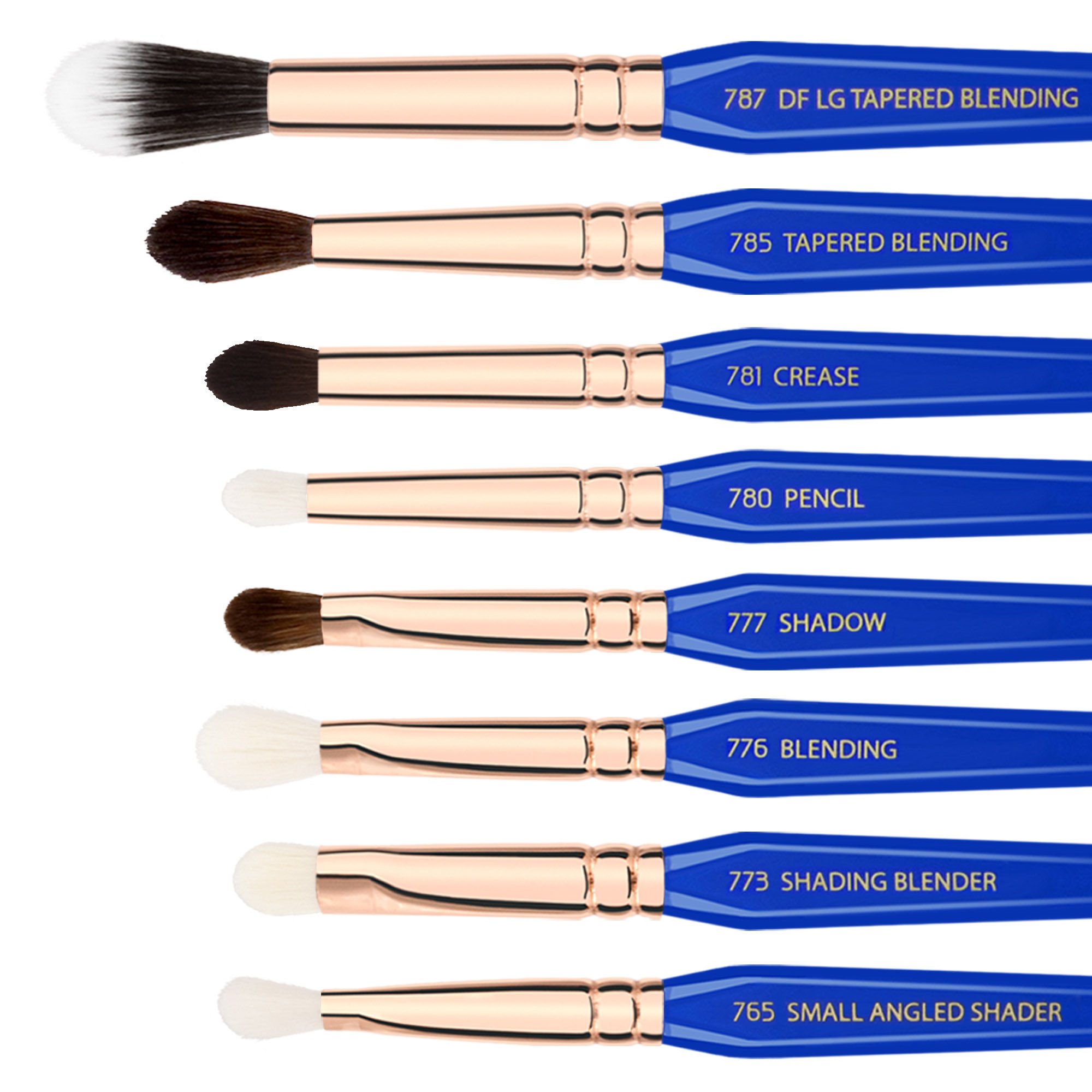 Bdellium Tools Professional 15-Piece Golden Triangle Makeup Brush Set for Eyes with Stand-Up Pouch - Perfect for Makeup Artists, Travel & Everyday Beauty Routine