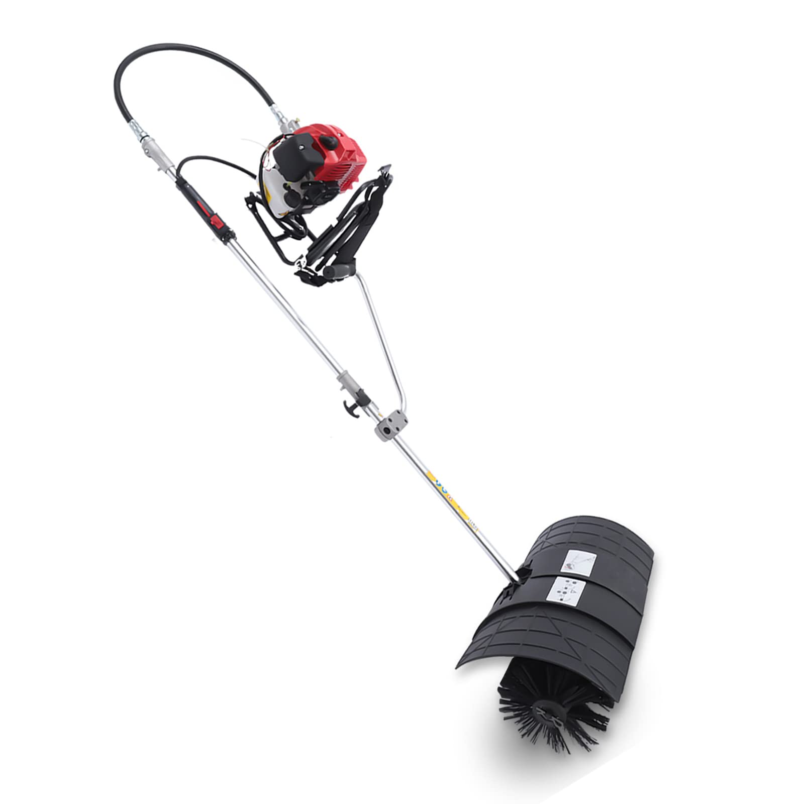WUPYI 2.3HP 2-Stroke Gasoline Power Broom - Artificial Turf Sweeper & Lawn Brush Machine for Park, Garden, Driveway Cleaning | Perfect for Turf Maintenance, Debris Removal & Outdoor Surface Cleaning
