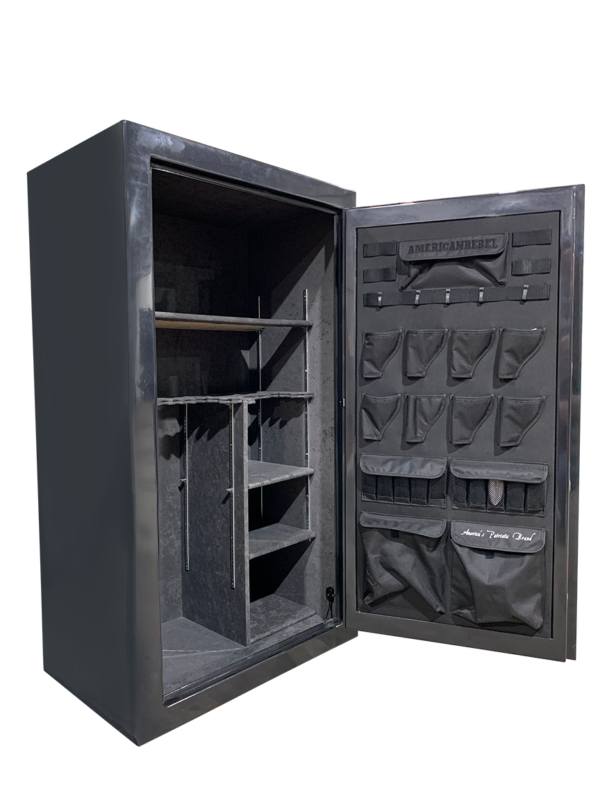 American Rebel PT 30 Patriot 30-Gun Safe with Digital Lock - Secure Firearm Storage for Home, Office & Hunting | Heavy Duty Steel Safe with Biometric Entry & LED Lighting